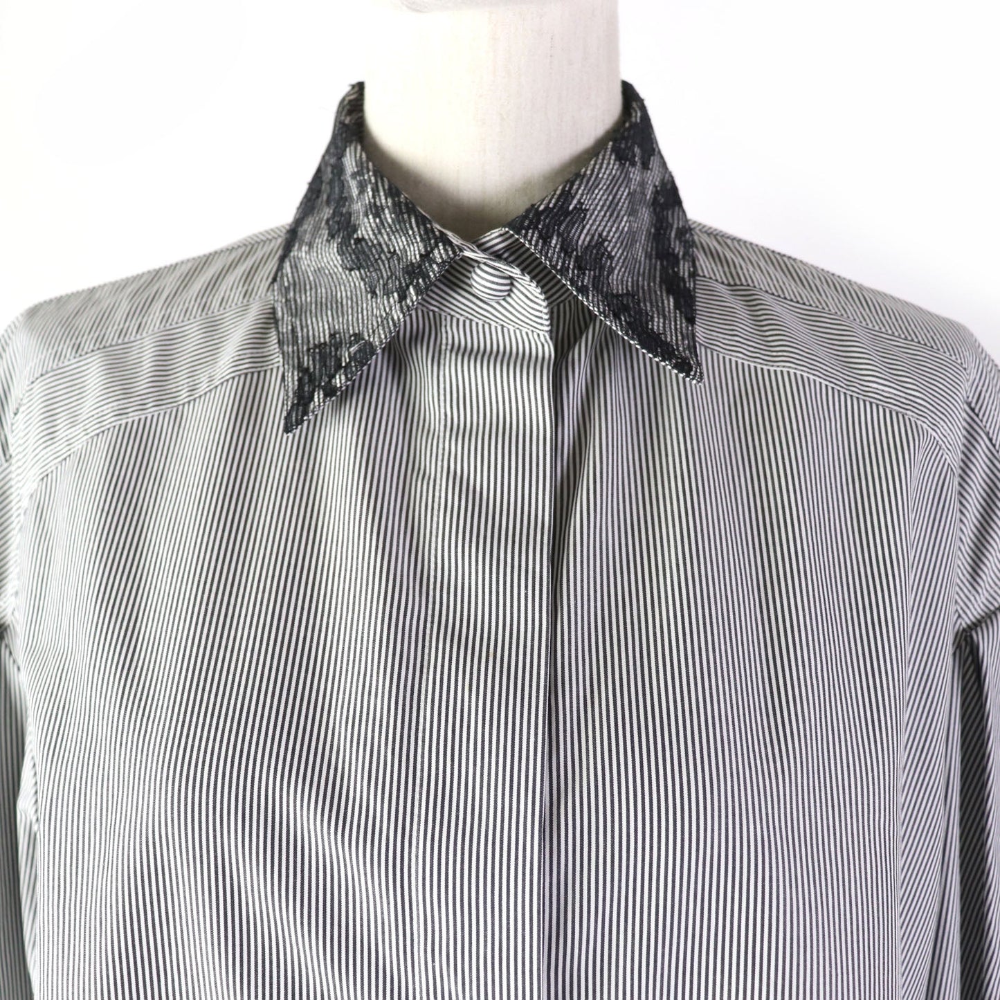 FENDI Long sleeve shirt Main: 100% cotton, some: 51% nylon, some: 27% rayon, some: 22% cotton Black Grey Women 36