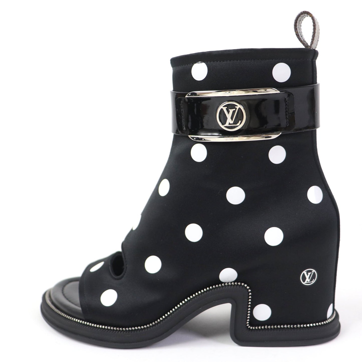 LOUIS VUITTON short boots 1AA0KD Silk, Leather black Moolite Line Women 36