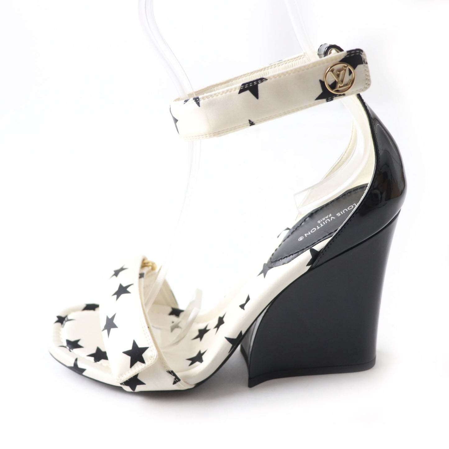 LOUIS VUITTON Sandals Main: Technical satin White black Stellar Line Women 37 1/2