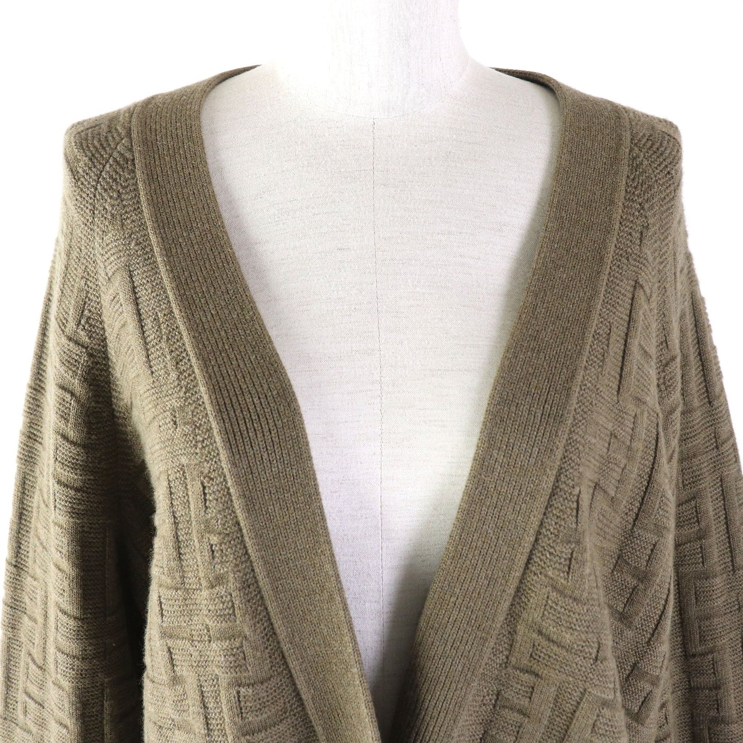 HERMES cardigan 2H2705DA Main: 100% wool khaki Women 38