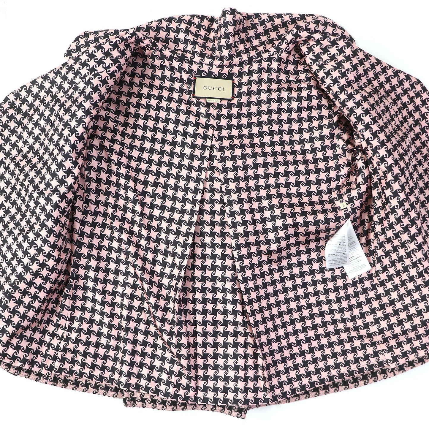 GUCCI tailored jacket 674323 Main: 90% wool, Main: 10% polyamide (nylon), Lining: 100% silk Pink black Women 40