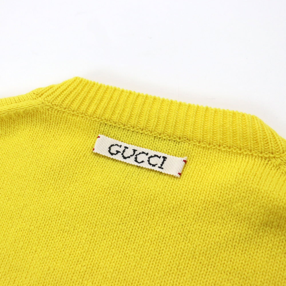 GUCCI knit 655654 XKBVZ Outer: 100% wool, part: 37% cotton, part: 37% rayon, part: 26% polyester yellow Women S