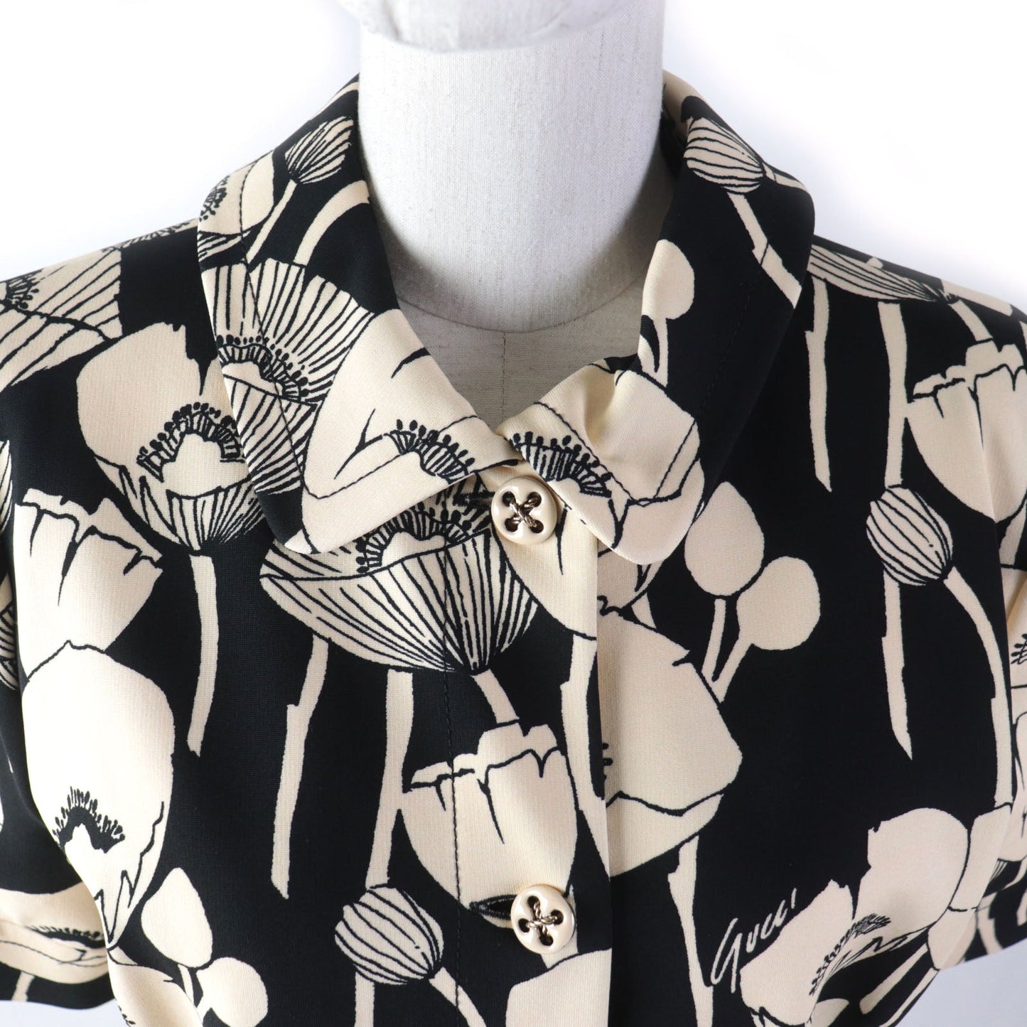 GUCCI one piece 653181 Main: 93% rayon, Main: 7% polyurethane Black beige Women M