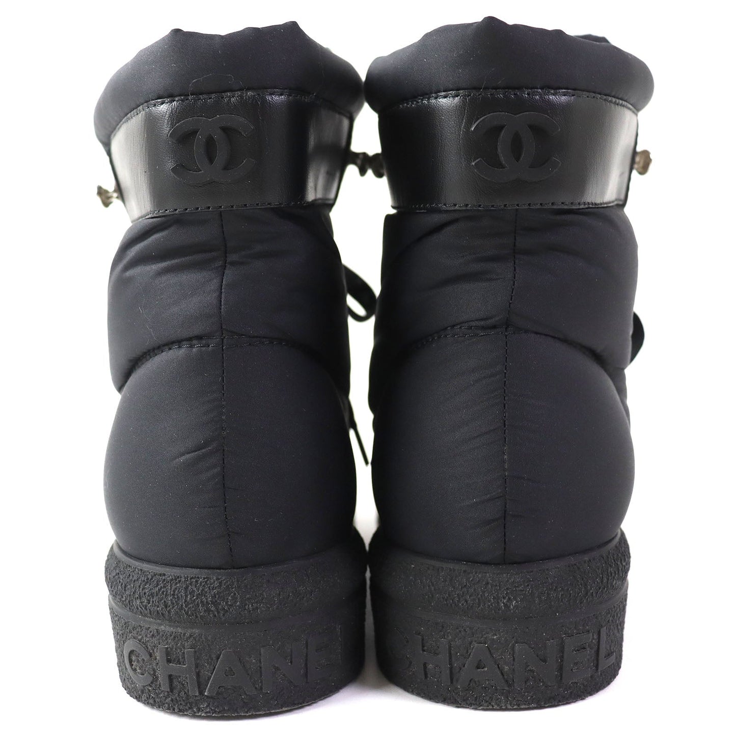 CHANEL short boots G34082 Nylon black COCONEIGE COCONEIGE 35 1/2