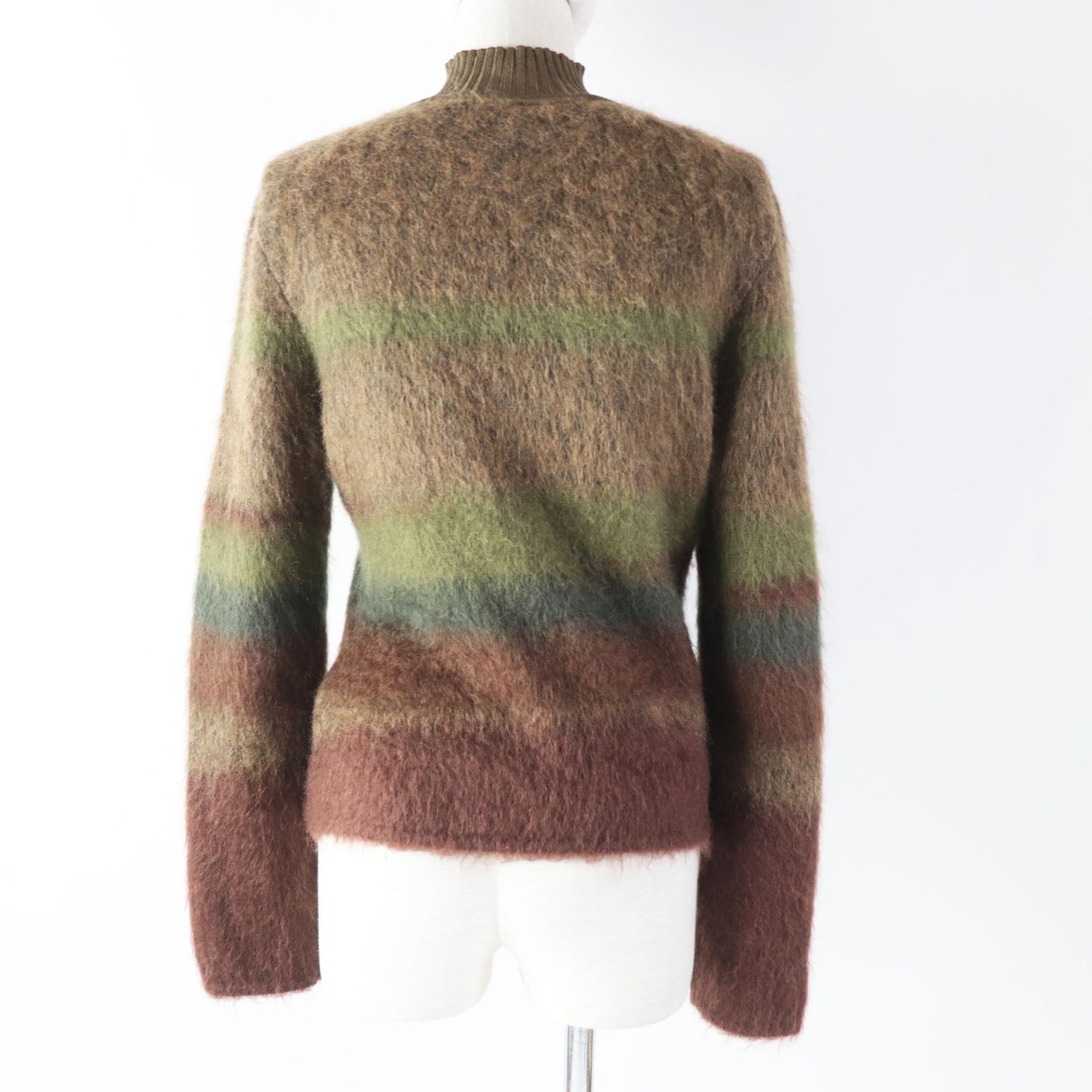 HERMES knit 2H2600DG Outer material: 36% wool, Outer material: 24% mohair, Outer material: 24% silk, Outer material: 16% cashmere, Part: 92% silk, : 4% nylon : 2% polyurethane Brown type Women 40