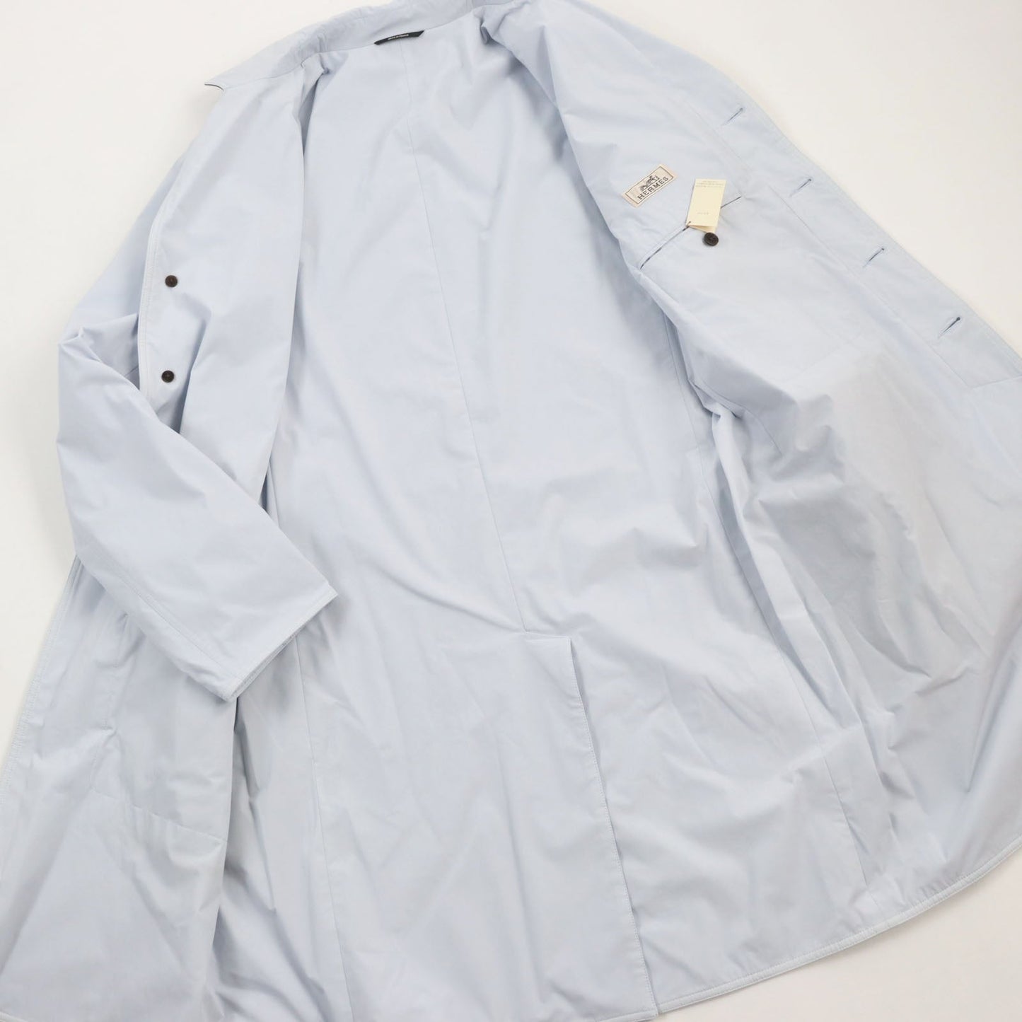 HERMES coat Main: 80% nylon, Main: 20% polyurethane, Part: Lamb leather Light blue Liverpool mens 54