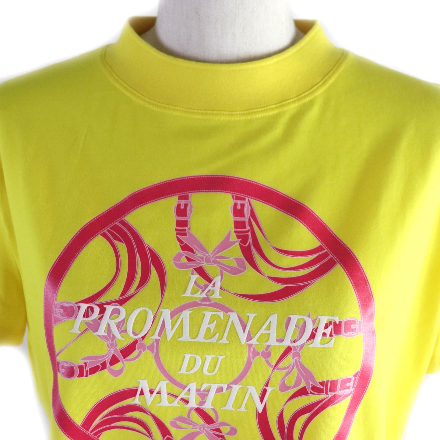 HERMES Short sleeve T-shirt Main: 100% cotton, part: 70% cotton, part: 26% nylon, part: 4% polyurethane yellow Women 34