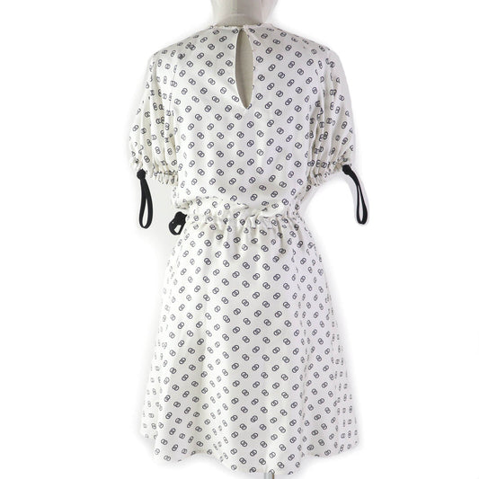 LOUIS VUITTON dress 1A9NYN Main: 100% silk, Lining: 100% silk, Part: 75% nylon, Part: 25% polyurethane White black Women 36