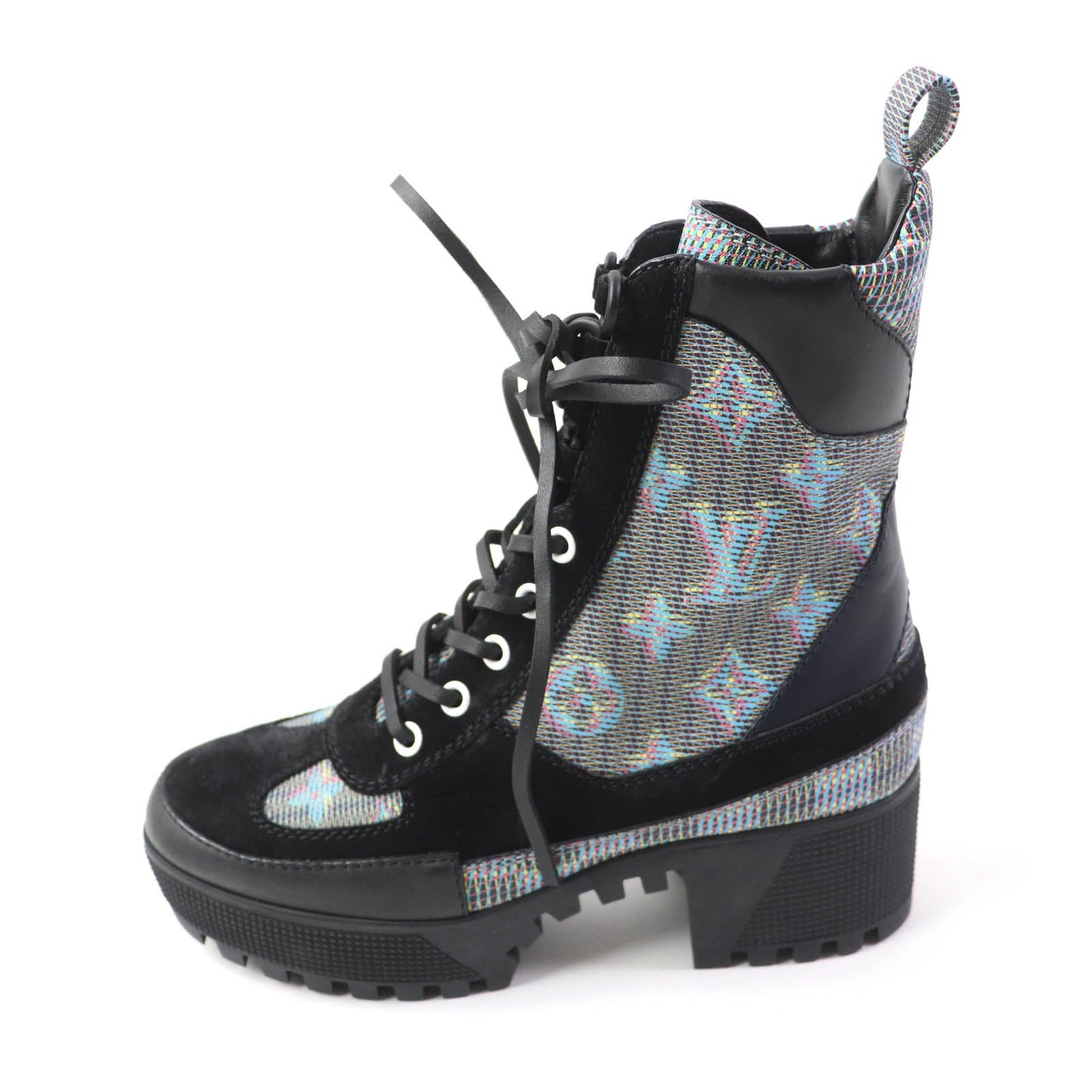 LOUIS VUITTON Ankle boots leather multicolor Laurier Line 34 1/2