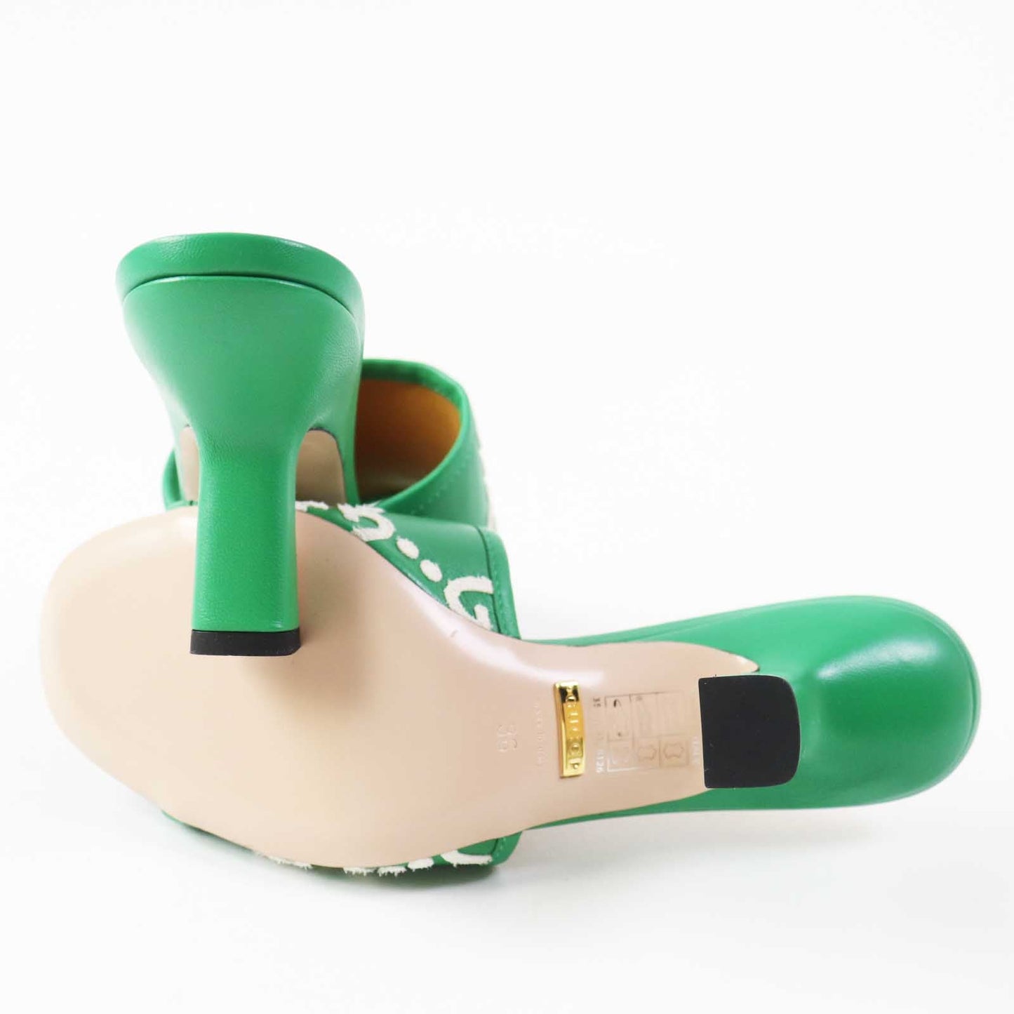 GUCCI Mule 722445 Main: Leather Green white Women 36