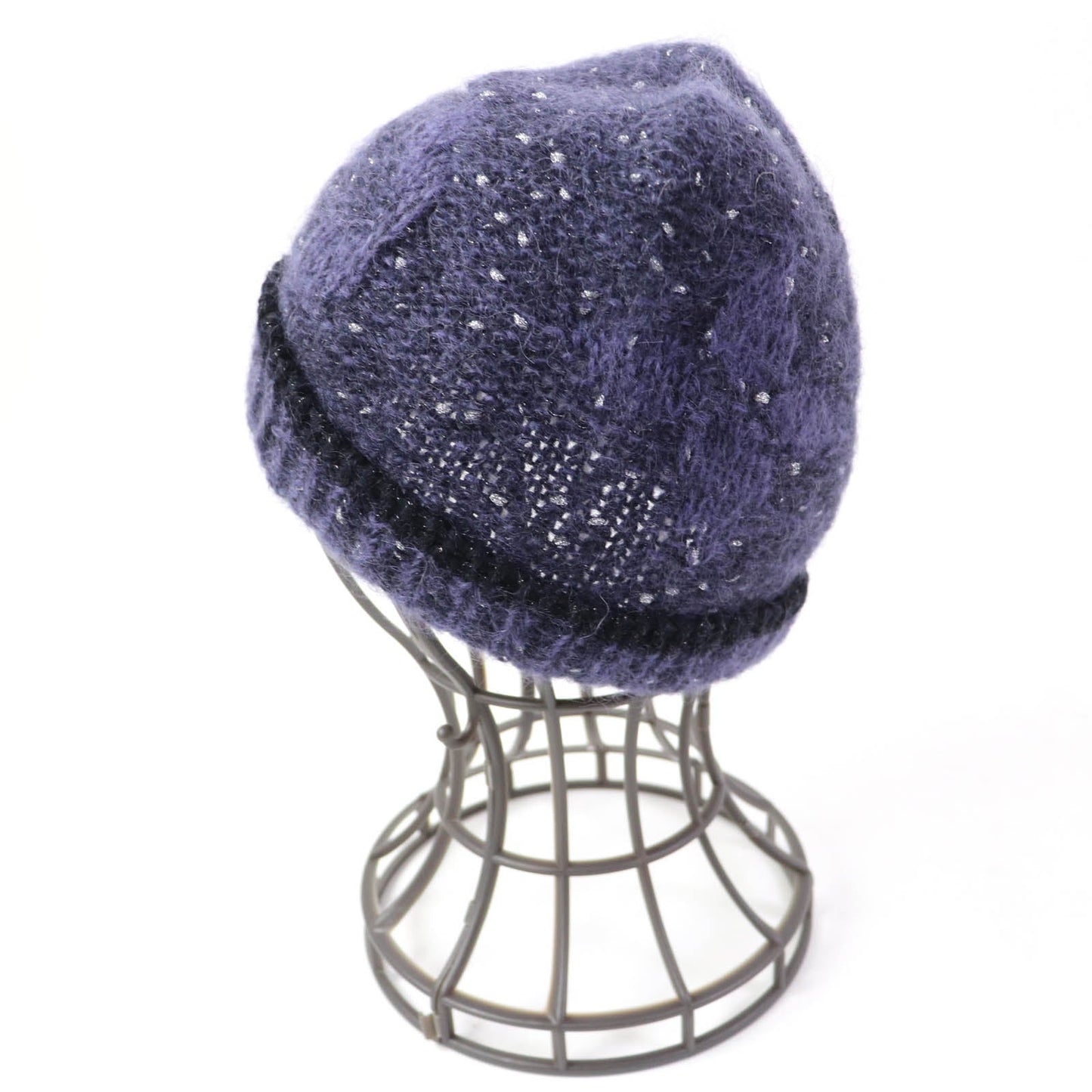 LOUIS VUITTON Knit cap Main: Polyamide (nylon) 39%, Main: Mohair 37%, Main: Acrylic 10%, Main: Wool 7%, Other 7% Purple type Women