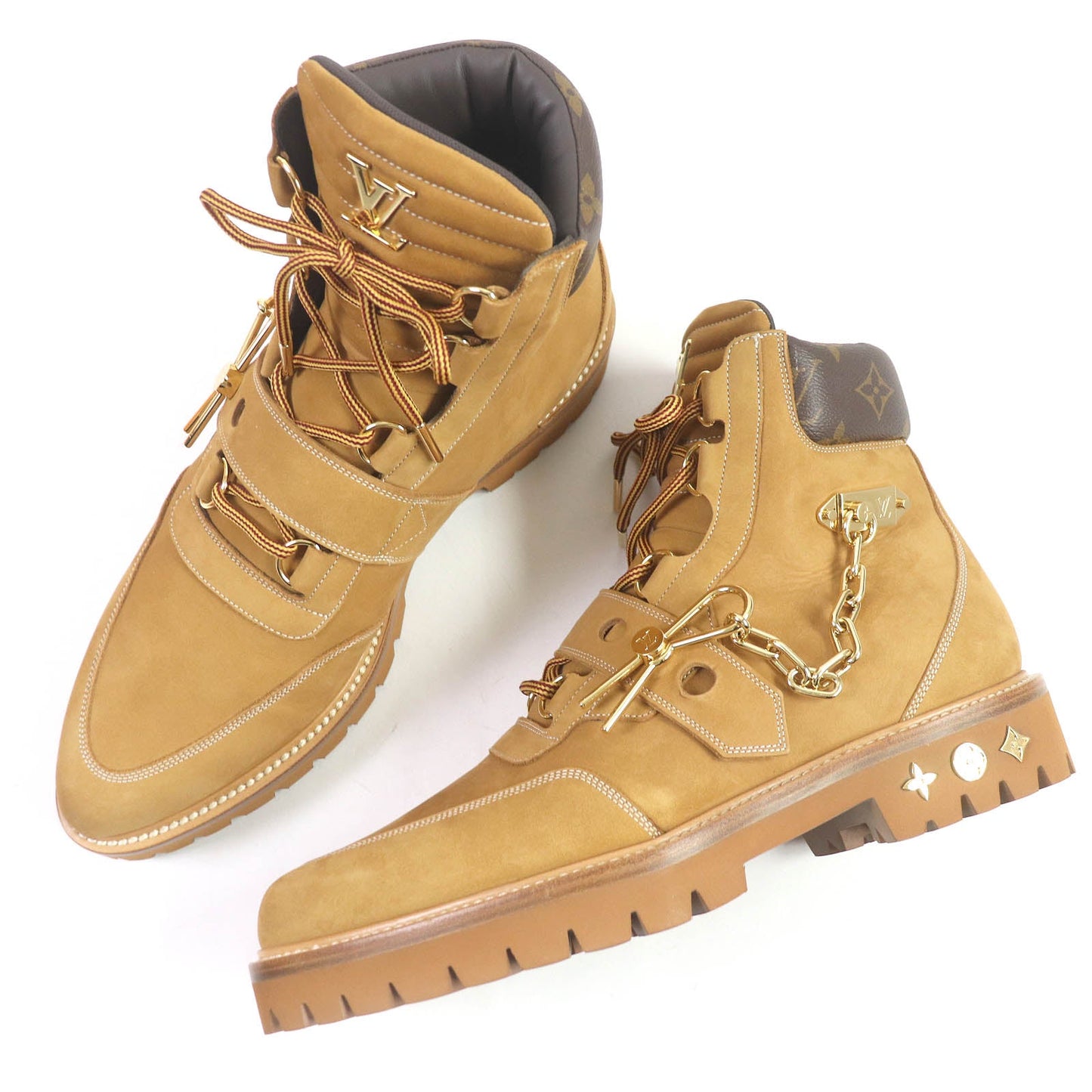 LOUIS VUITTON Ankle boots Main:Nubuck beige LV Creeper Line mens 8