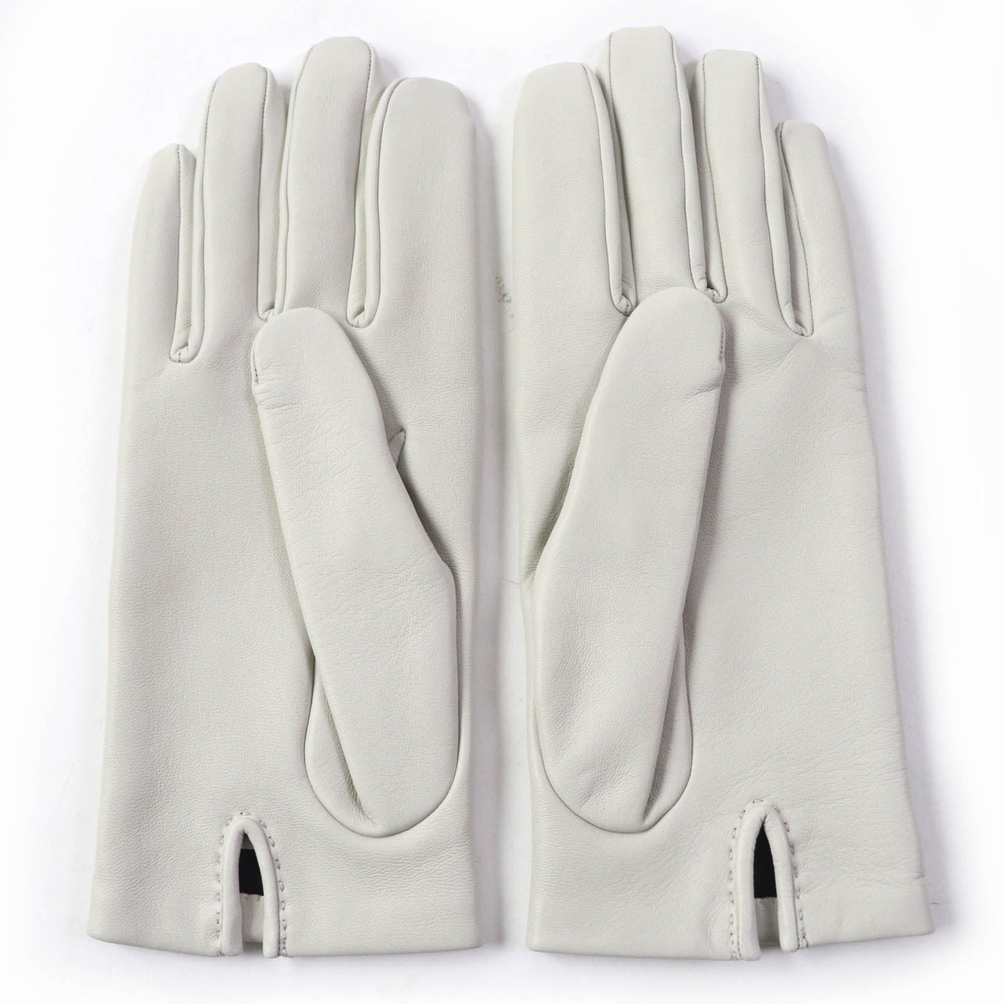 HERMES gloves Main: Leather, Lining: 100% Silk Light gray Chene Dunkle Women 7.5