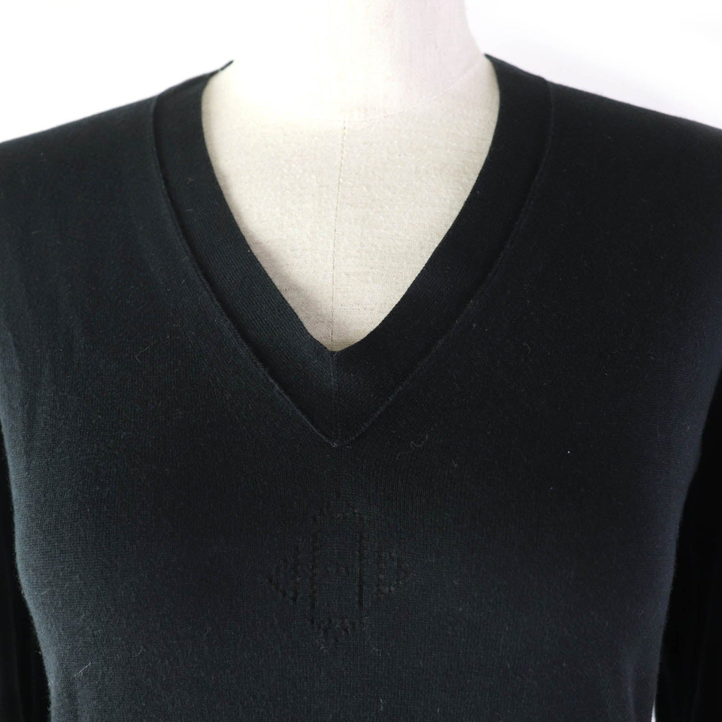 HERMES knit Main: 70% cotton, Main: 30% silk black Women 34