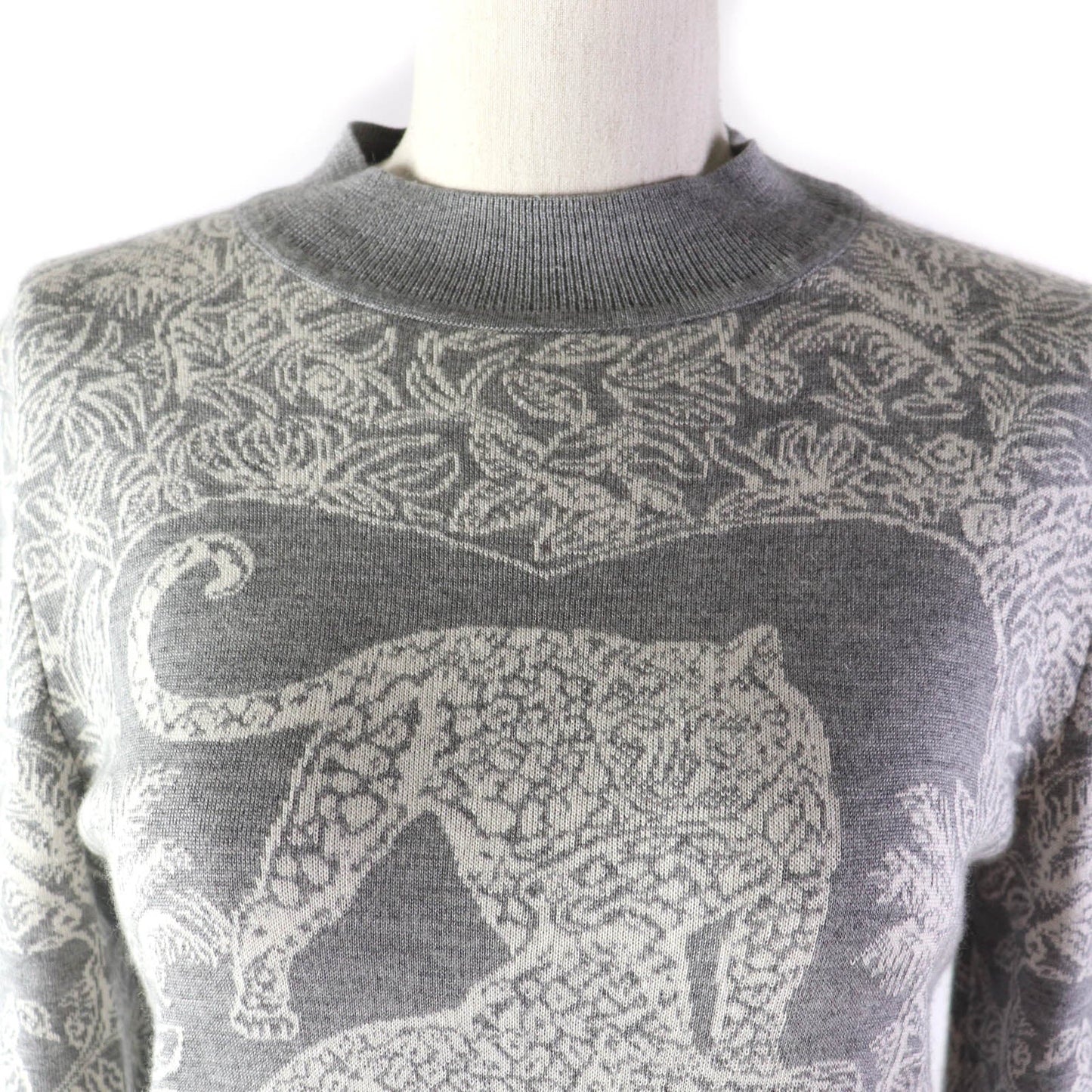 HERMES one piece Main: 46% cashmere, 46% silk, 8% nylon Gray white Women 36