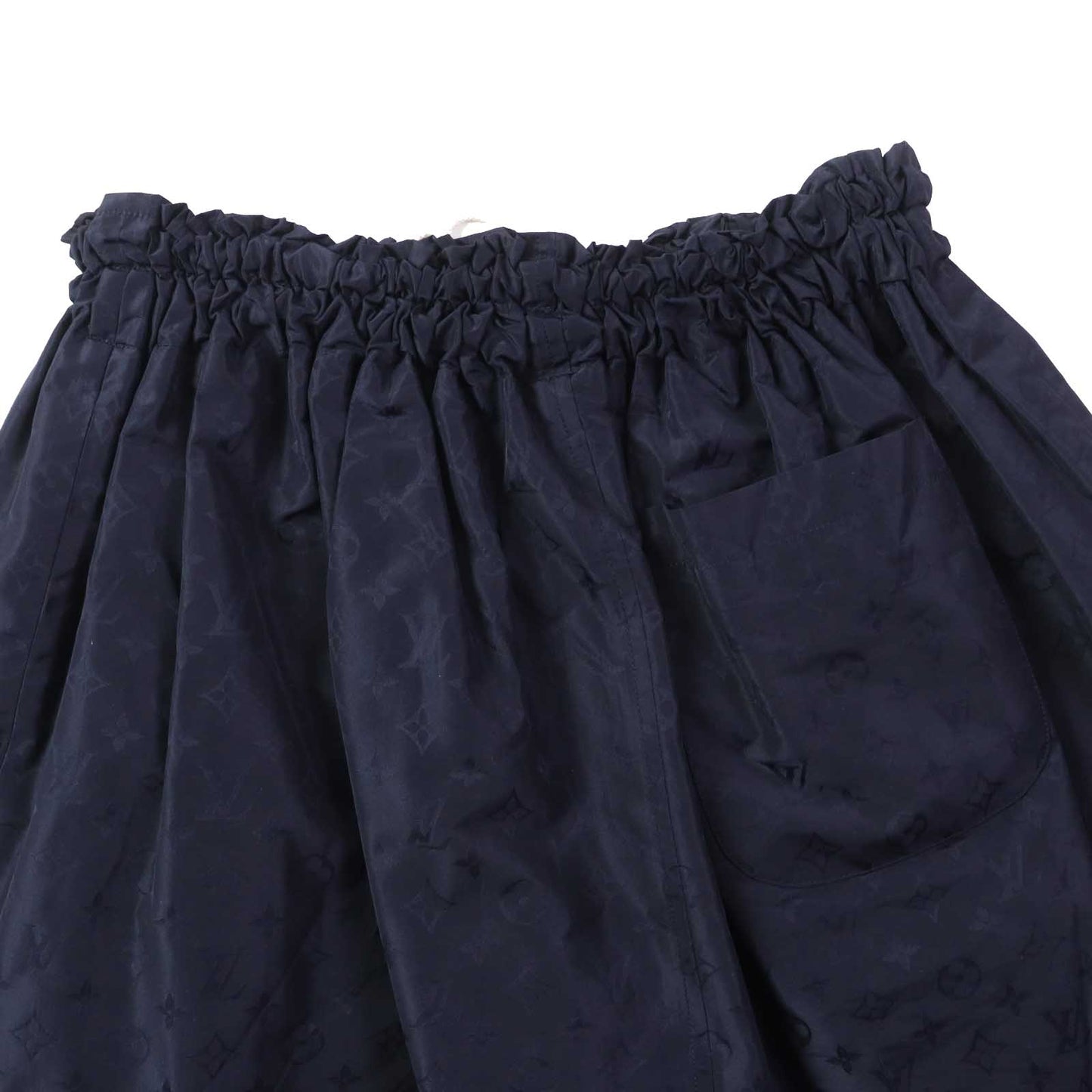 LOUIS VUITTON flare skirt Outer: 53% polyester, Outer: 47% silk, Lining: 100% cotton Navy Women 34