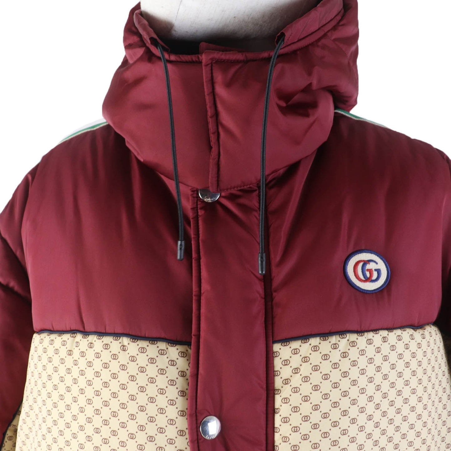 GUCCI Jacket 663279 Main: 100% nylon, Filling: 100% polyester, Part: 100% polyester, Lining: 100% nylon Bordeaux Beige Women 42