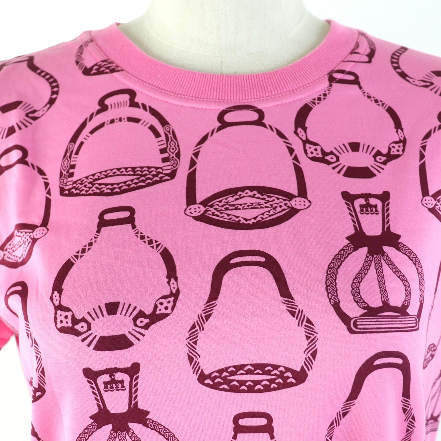 HERMES one piece 3E4510DM Main: 100% cotton pink Stirrup Fantasy Women 36