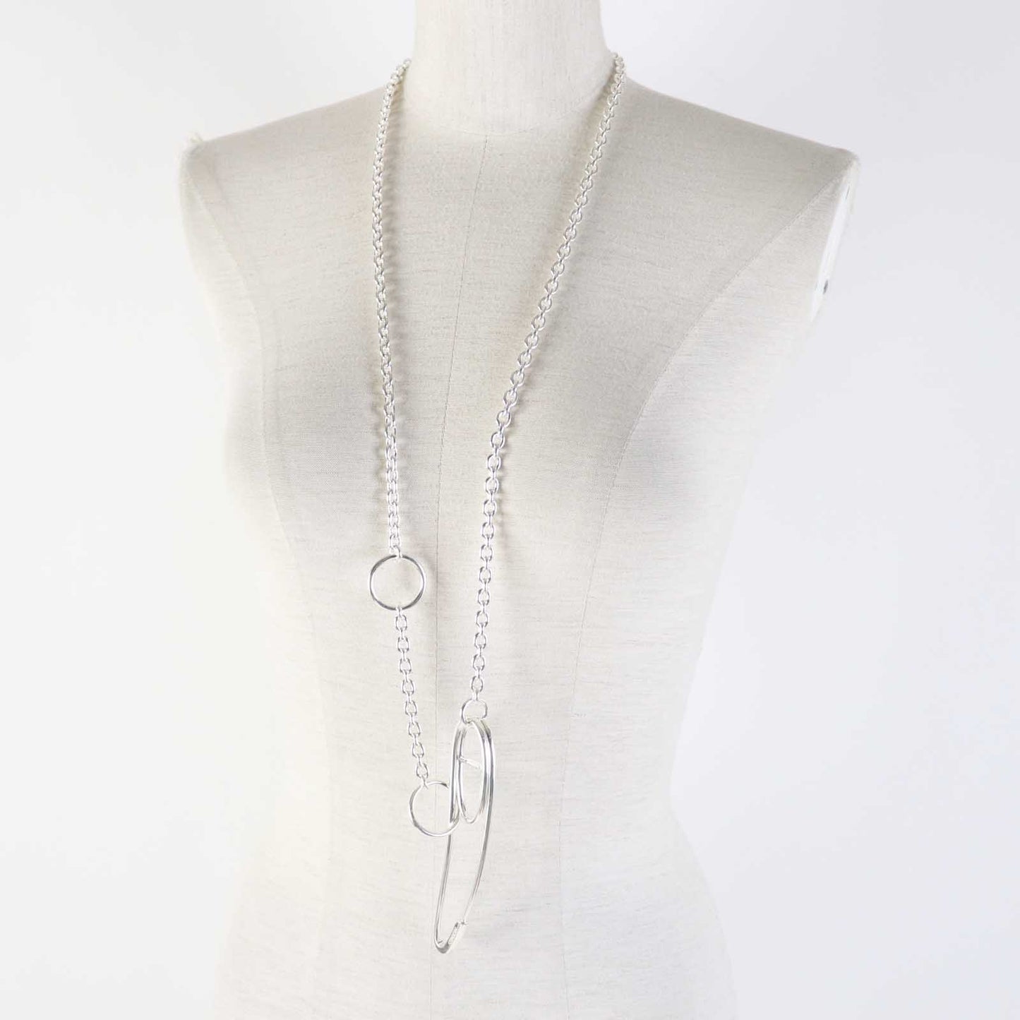 HERMES Necklace Main�FAG925 Silver Chene Dunkle Punk Women