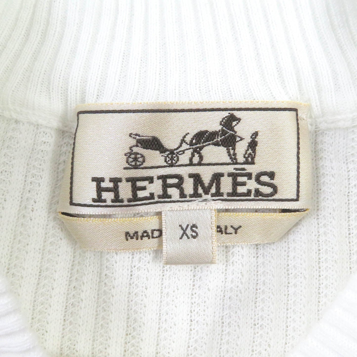 HERMES Short sleeve knit Main: 100% cotton White type mens XS