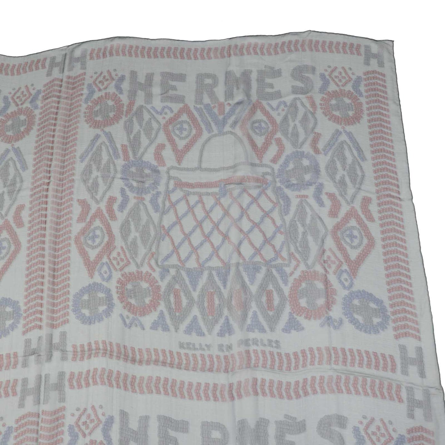 HERMES scarf Main: 100% silk gray Carre140 KELLY EN PERLES Women