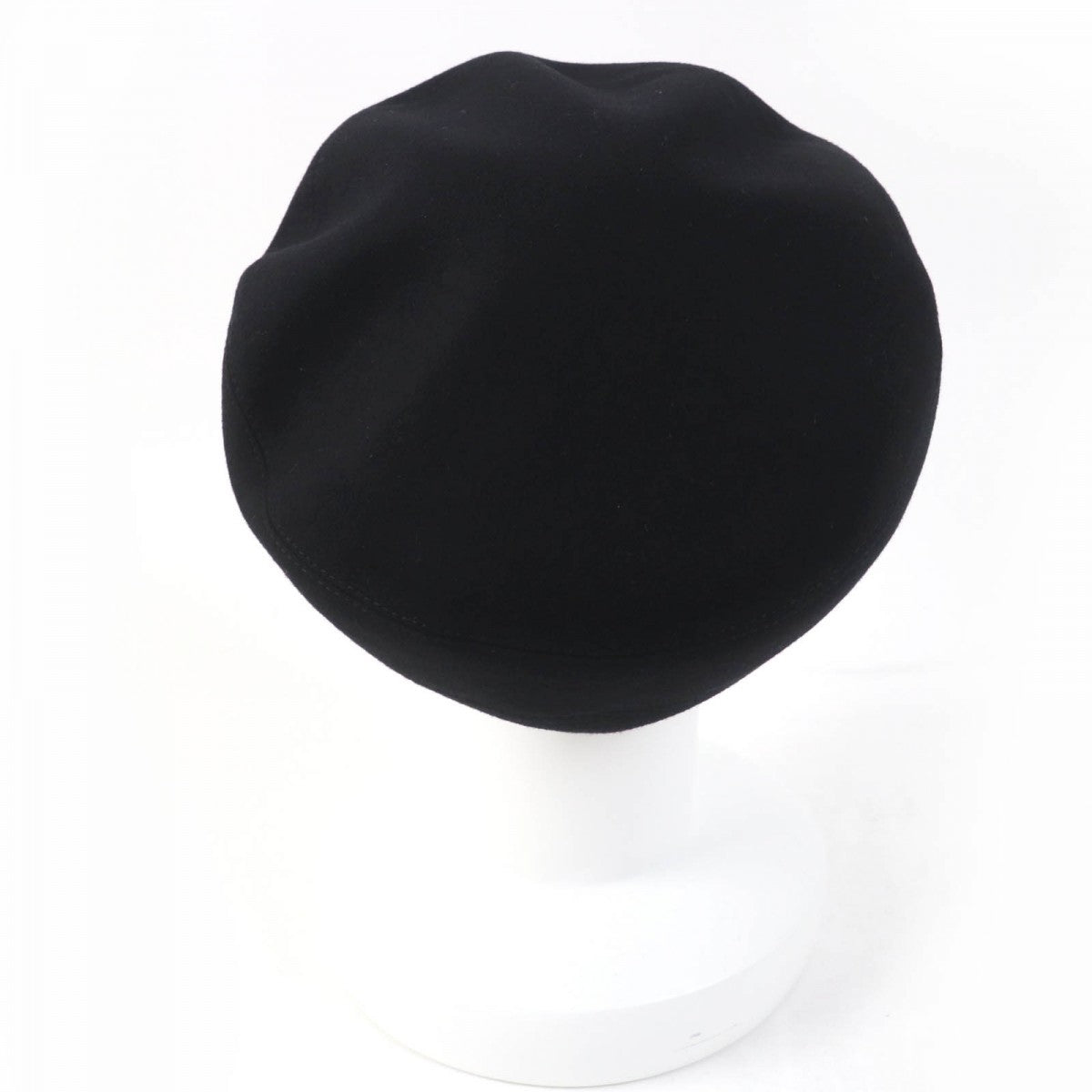 HERMES beret Main: 100% cashmere, Part: Lamb leather, Lining: 65% rayon, Lining: 35% silk black Women 58