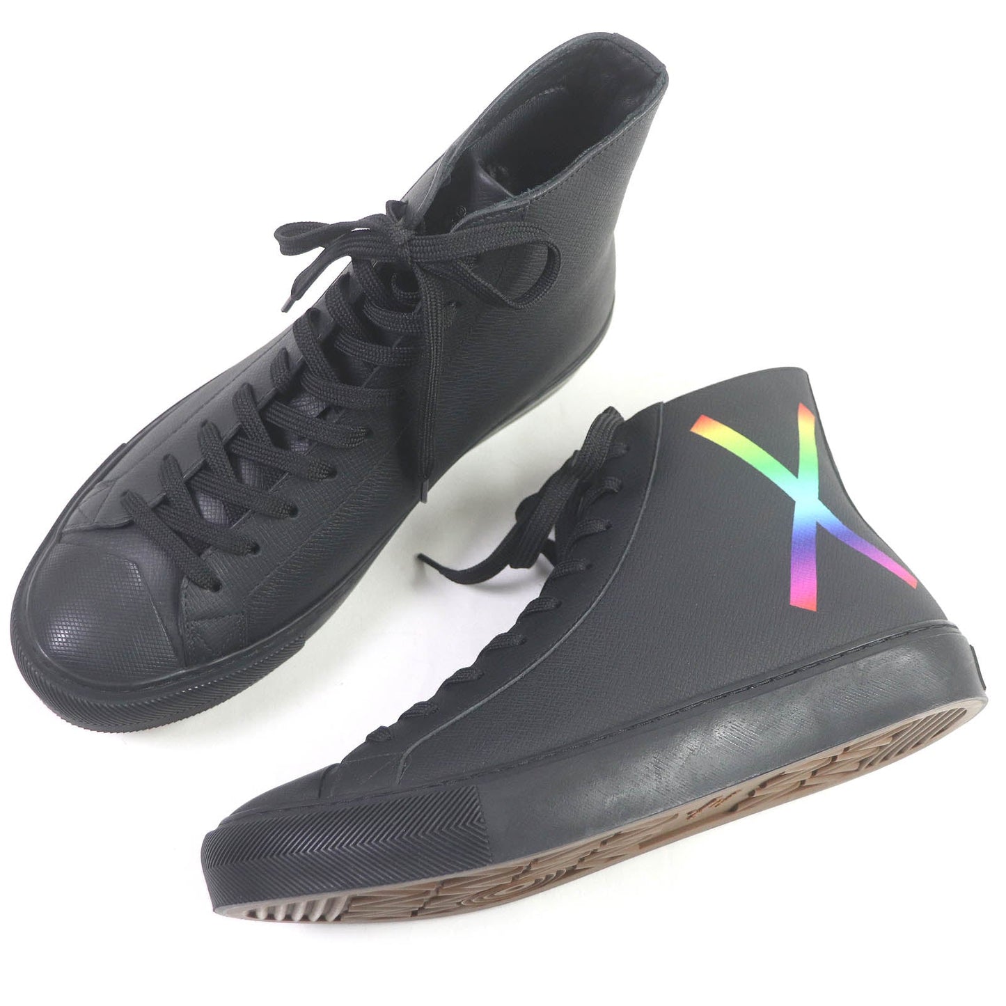 LOUIS VUITTON High cut sneakers Main: Leather, Main: Rubber black LV Tattoo Line mens 5 1/2