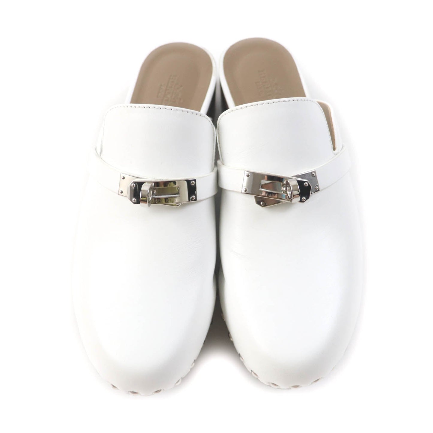 HERMES Mule Main: Leather white Carlotta Women 36