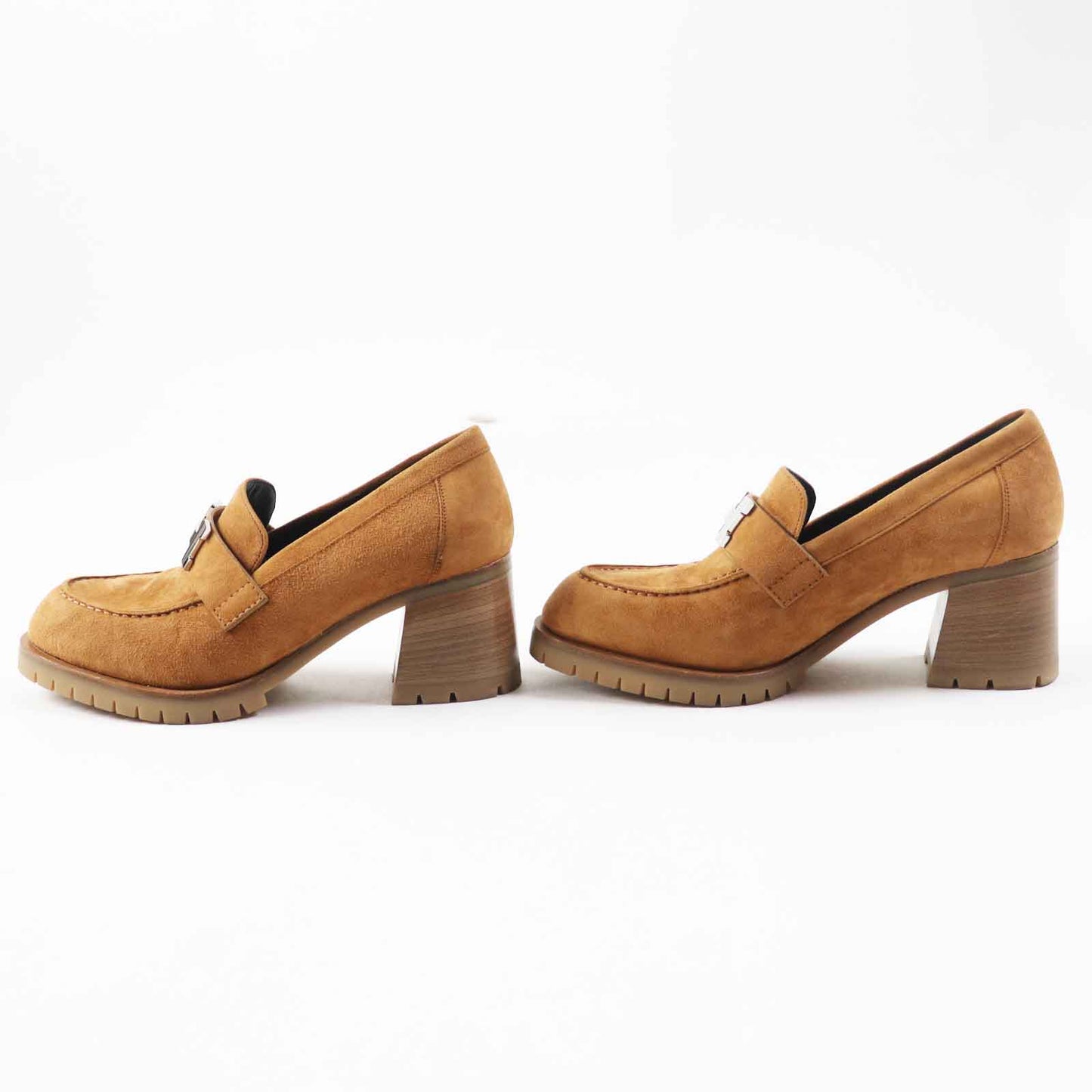 HERMES pumps 222061 Main: Suede leather Camel Women 36
