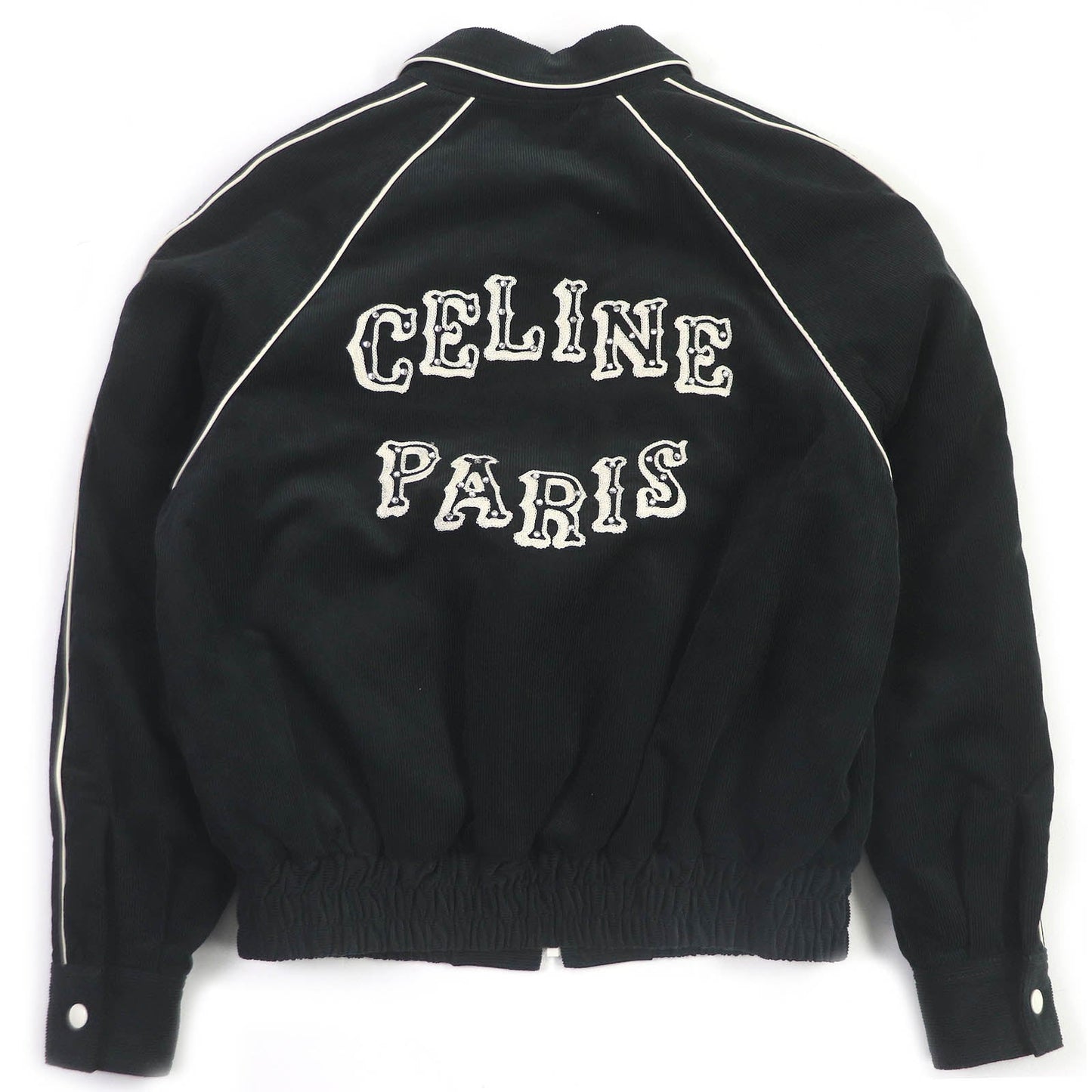 CELINE leather jacket 2Q773580W Outer: 100% cotton, Lining: 100% cupra, Filling: 100% polyester, Part: sheep leather black mens XS