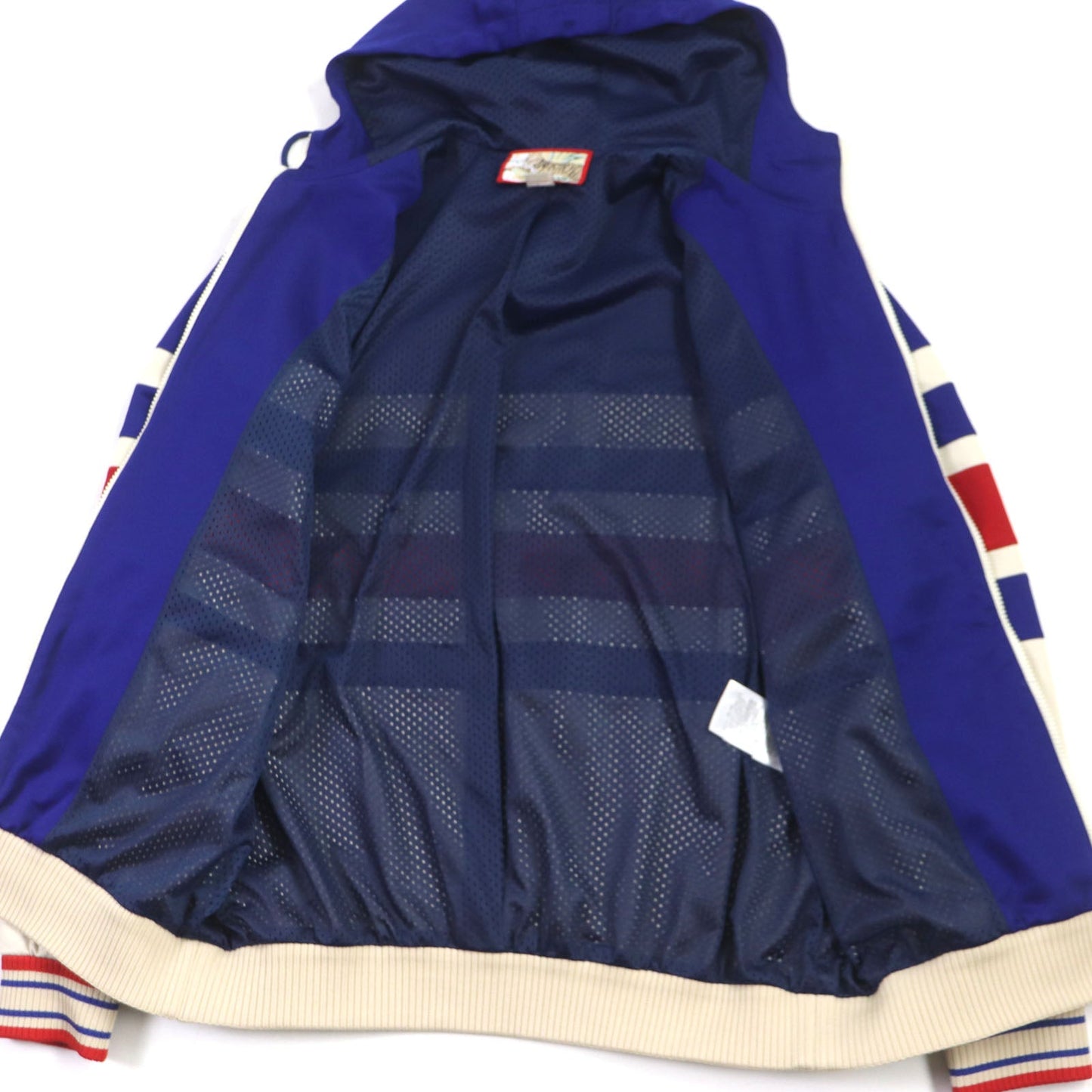 GUCCI Track jacket 683516 Main: 55% polyester, Main: 45% cotton, Part: 93% polyester, Part: 5% nylon, Part: 2% polyurethane blue beige red TIGER mens XS