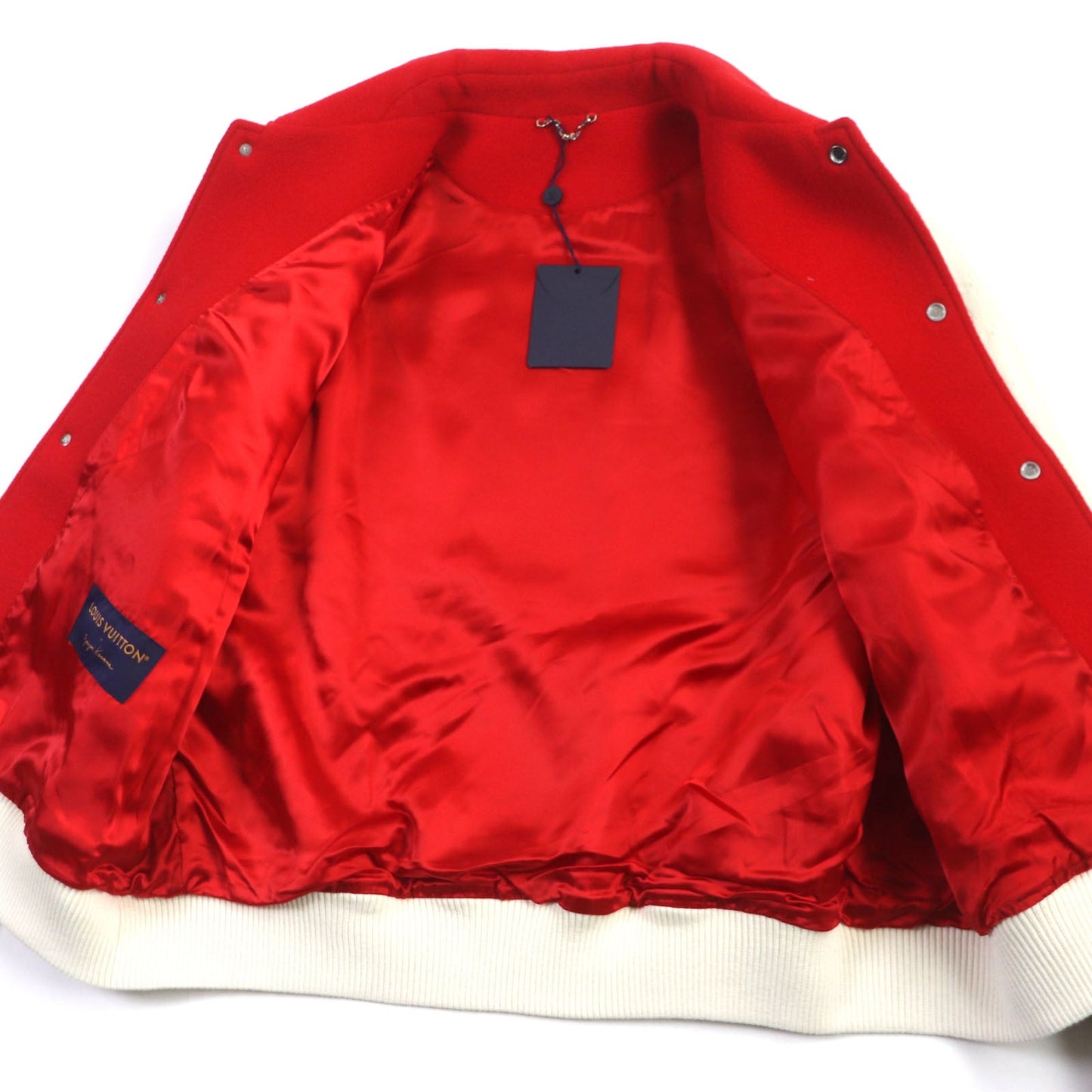 LOUIS VUITTON Jacket HOL31E Main: Cowhide, Main: 100% wool, Lining: 72% cupra, 28% cotton Red white mens 58