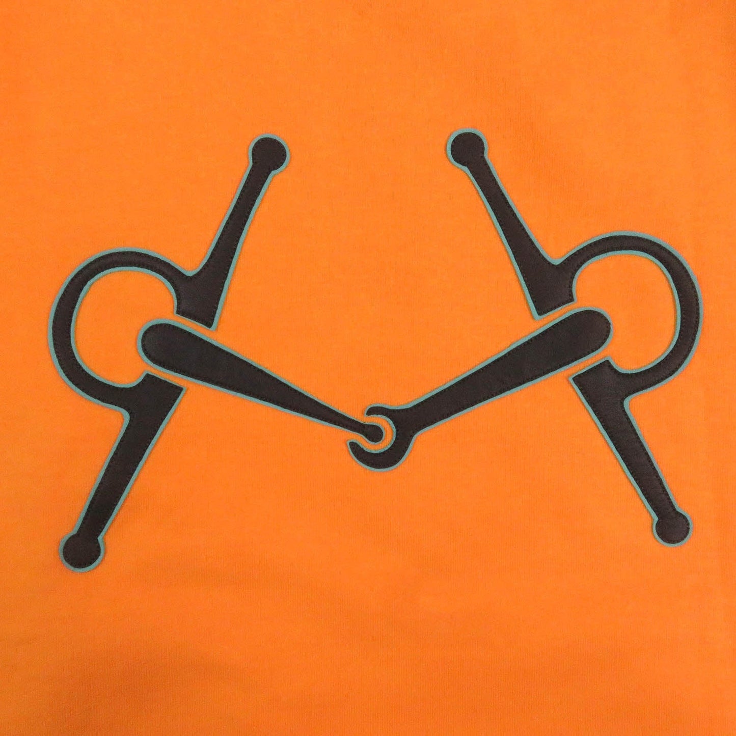 HERMES sweat Main: 100% cotton, Part: 90% cotton, Part: 10% polyurethane, Leather part: sheepskin Orange mens L