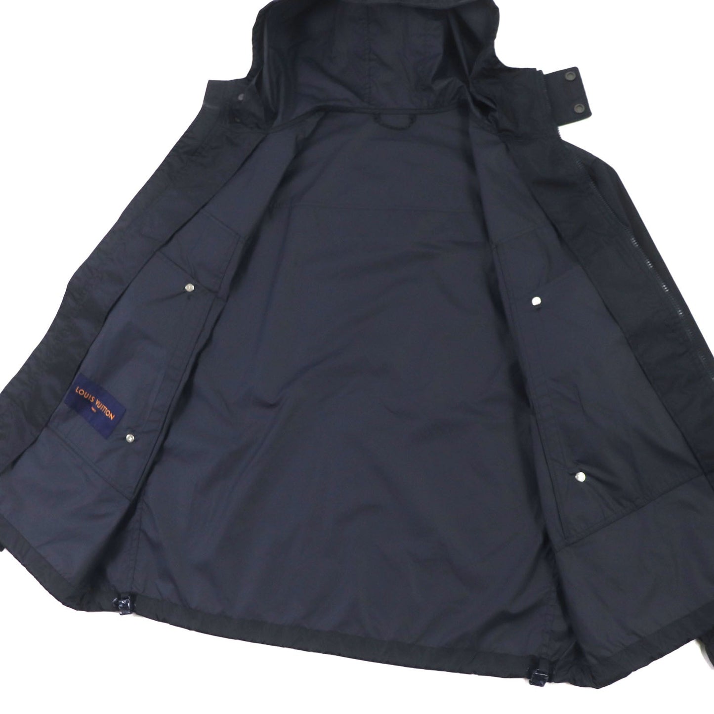 LOUIS VUITTON Mountain Hoodie 1A5CWA Main: 88% nylon, Main: 12% polyester, Leather part: cowhide Dark navy mens 50