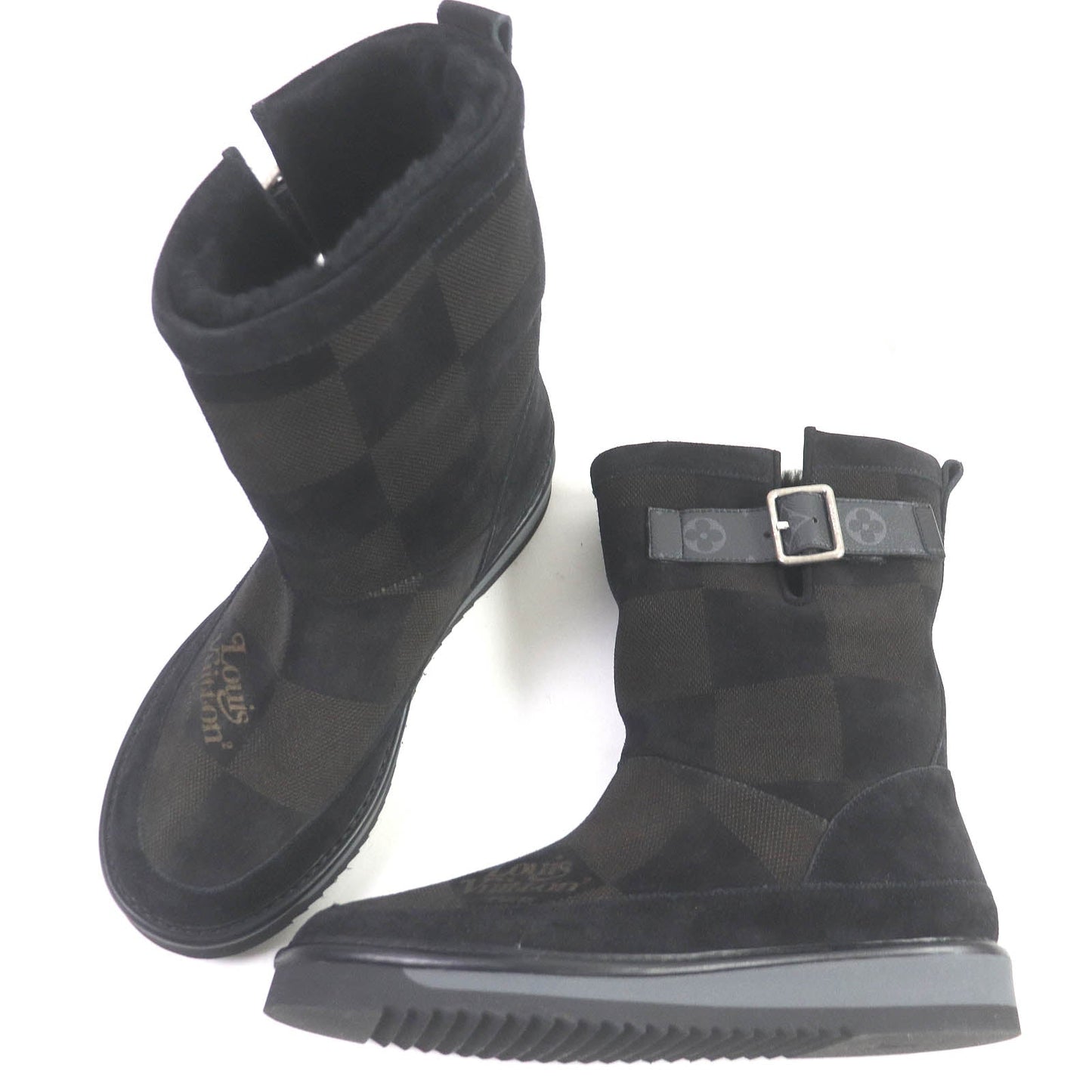 LOUIS VUITTON boots Main: Suede leather black mens 8