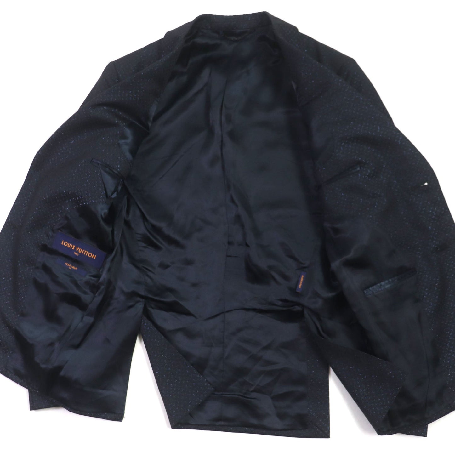 LOUIS VUITTON tailored jacket HOFJ4E Outer: 87% wool, Outer: 7% polyester, Outer: 6% nylon, Lining: 80% cupra, Lining: 20% cotton Navy mens 44