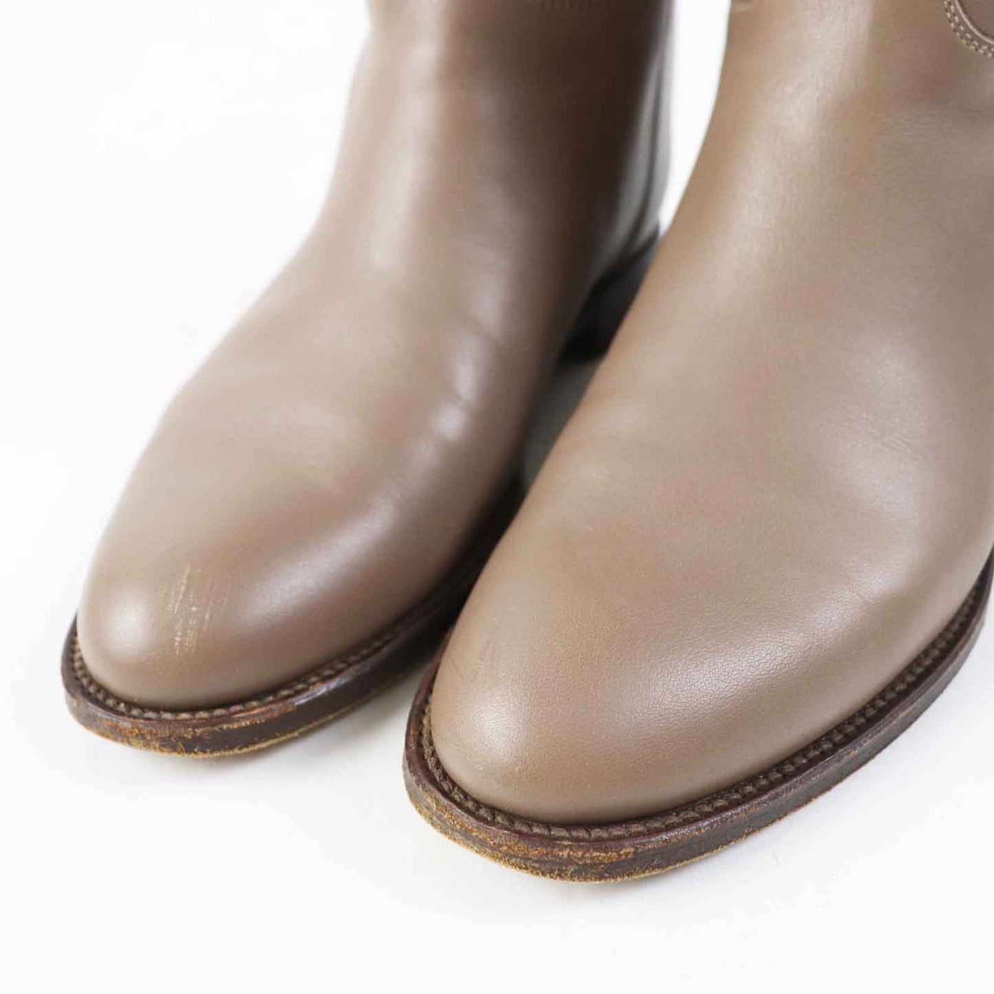 HERMES Knee-high boots Main: Leather beige Women 36