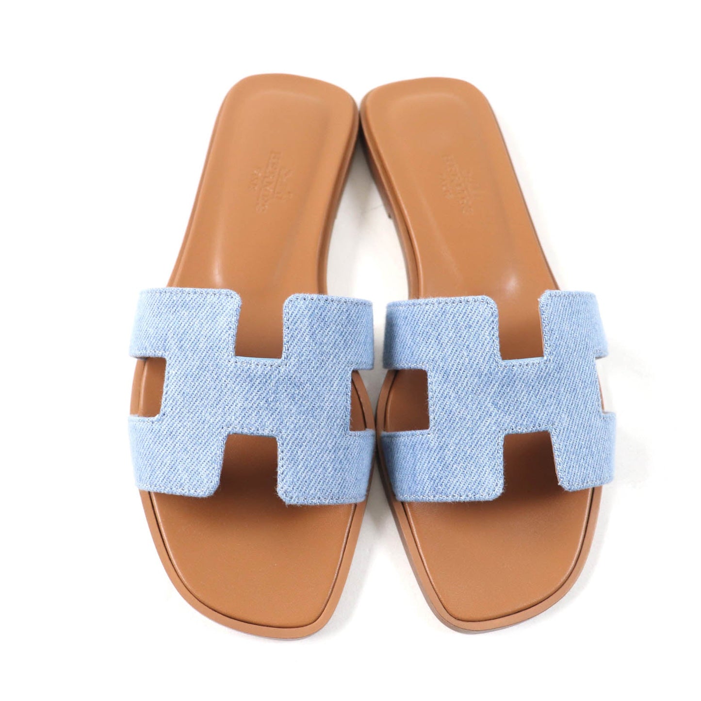 HERMES Sandals Main: Denim, Part: Leather Indigo Oran Women 35