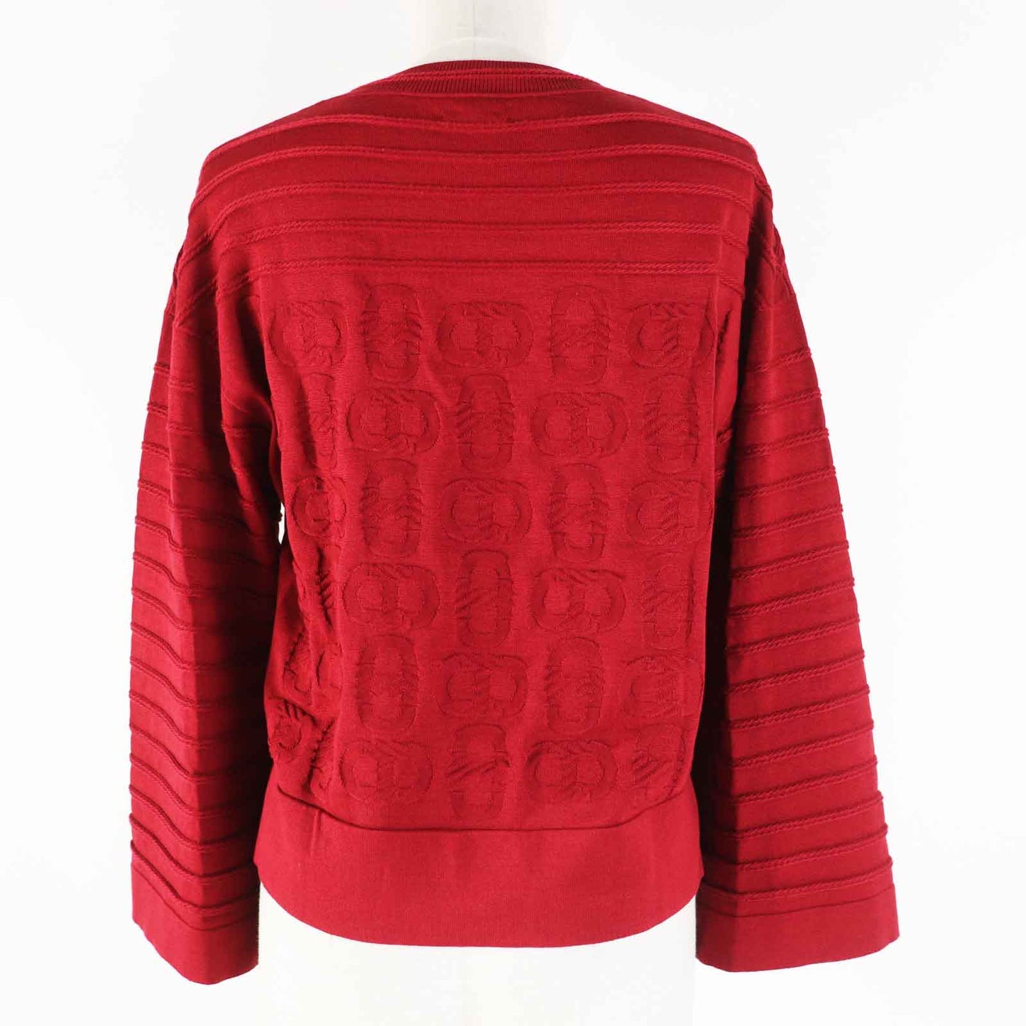 HERMES knit 3E2614D3 Outer: 57% silk, Outer: 43% cotton, Part: 55% silk, Part: 41% cotton, Part: 3% nylon Bordeaux Women 38