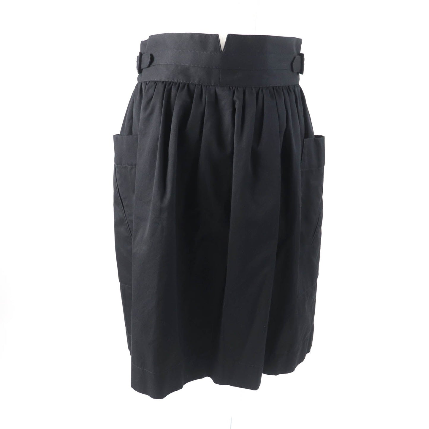 HERMES skirt Main: 100% cotton, some parts: sheep leather black Women 42