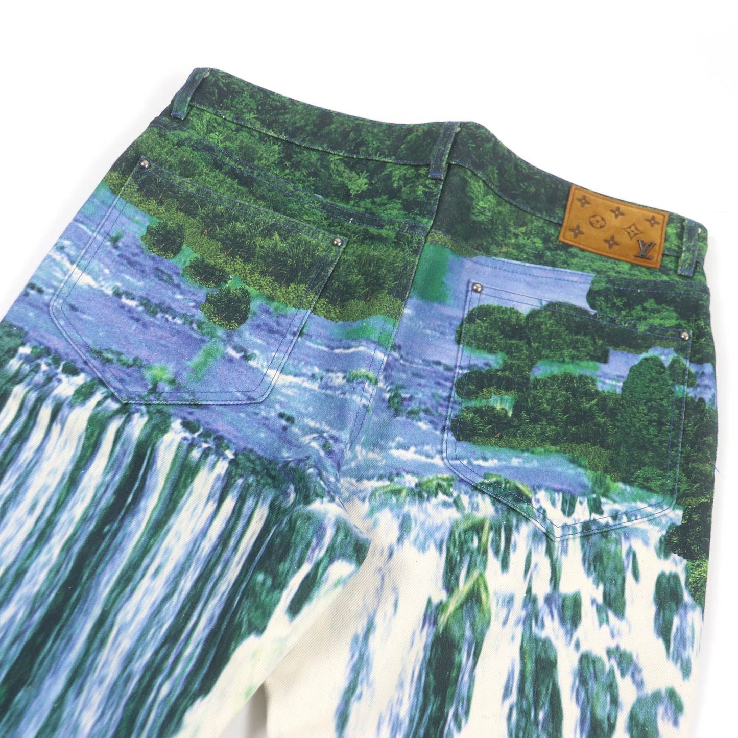 LOUIS VUITTON Pants 1A9STJ Main: 100% cotton, part: cowhide multicolor mens 31