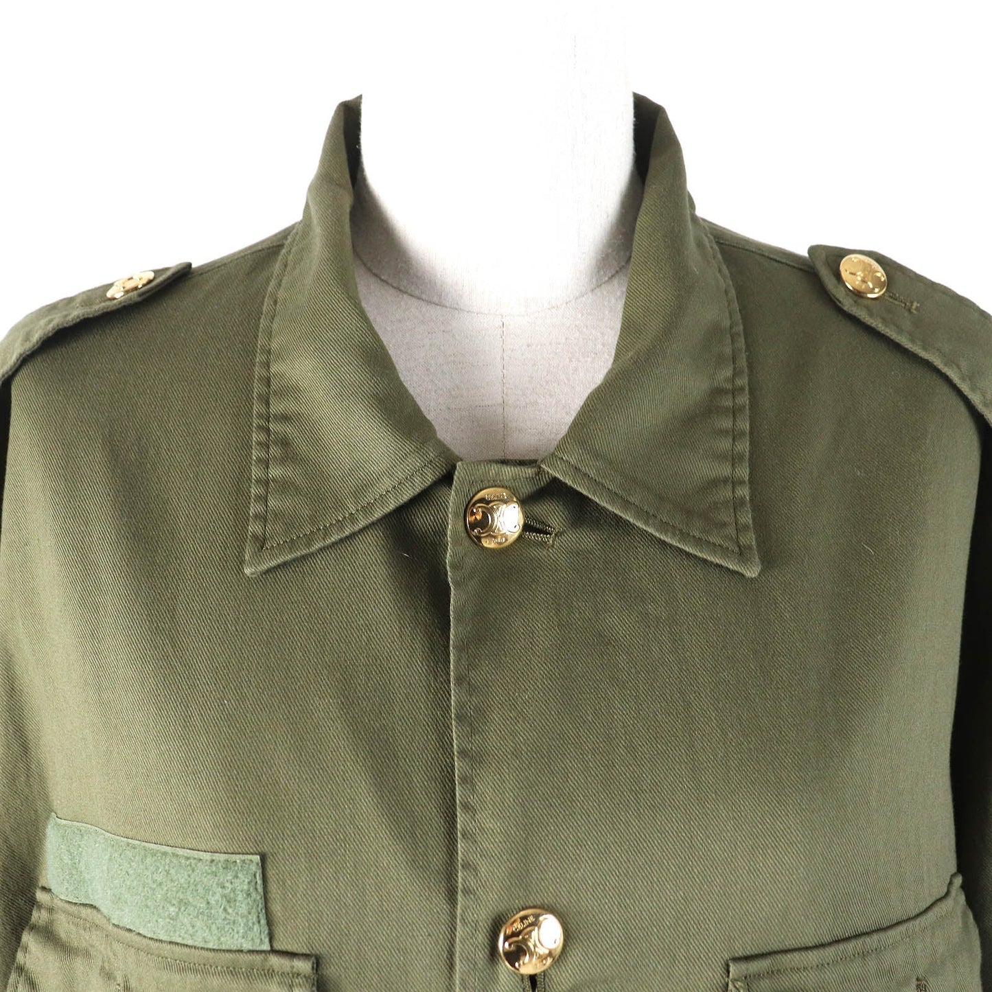 CELINE Short sleeve shirt 2C580106K Outer material: 100% cotton khaki Women 38