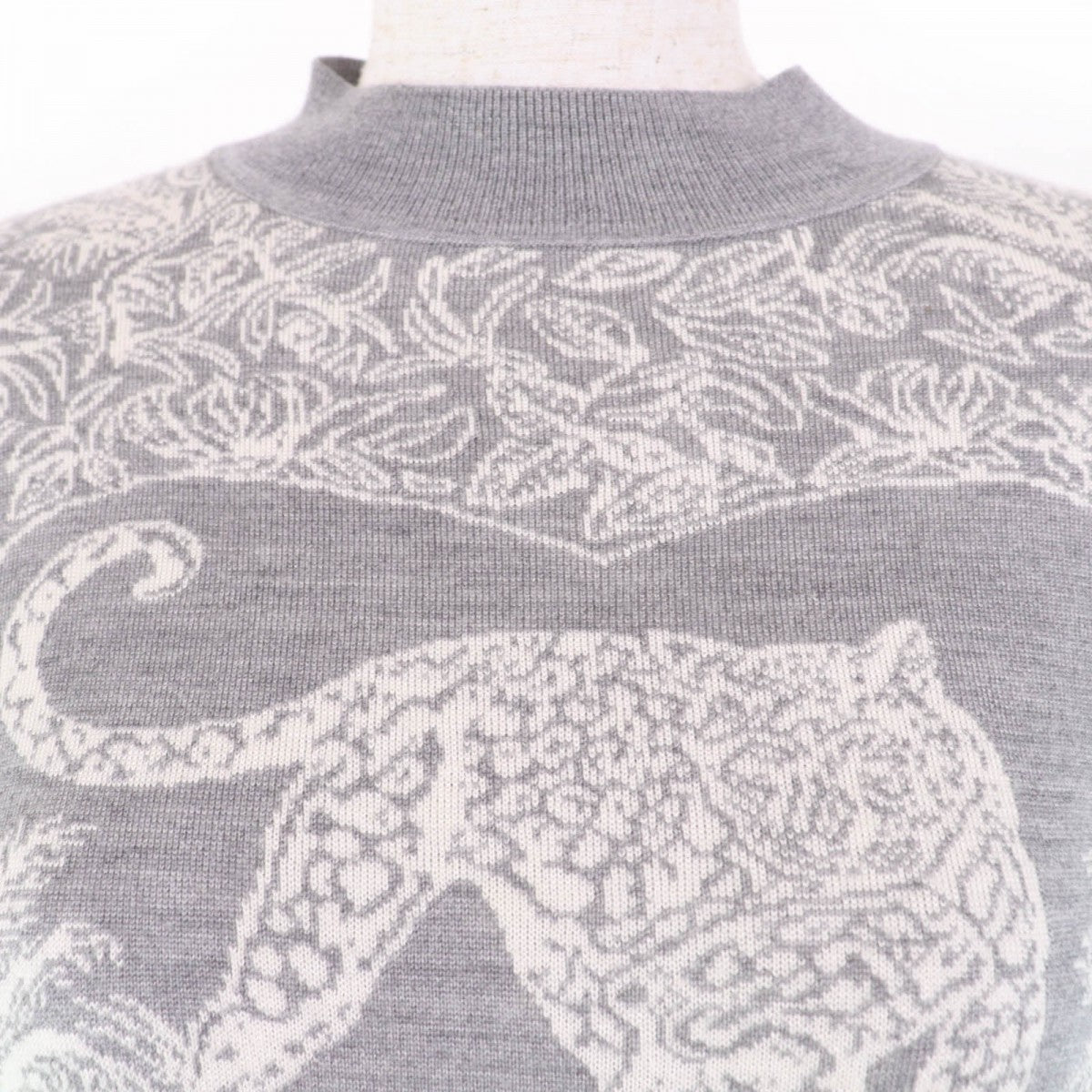 HERMES one piece cashmere gray JUNGLE LOVE 36