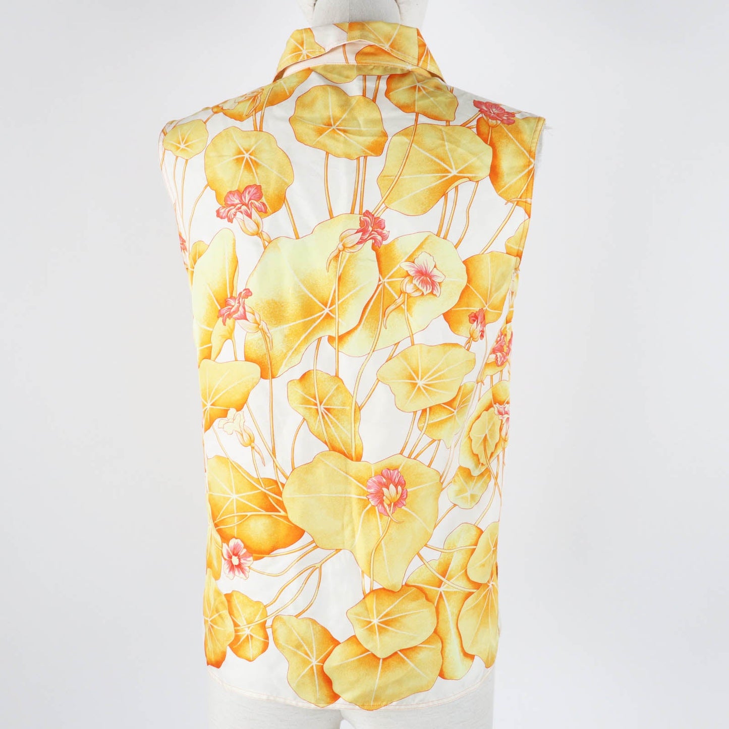 HERMES tops Main: 100% silk Orange Yellow type Margiela period Les Capucines Women 34