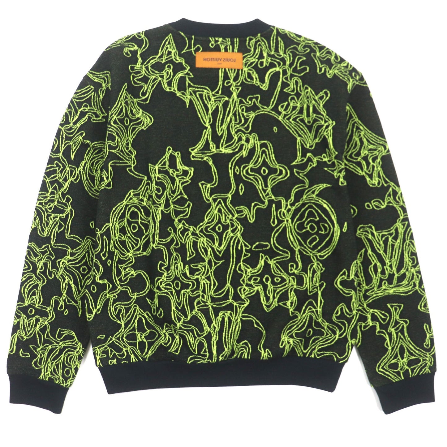 LOUIS VUITTON sweater Main: 100% cotton Black Lime Wavy Monogram mens L
