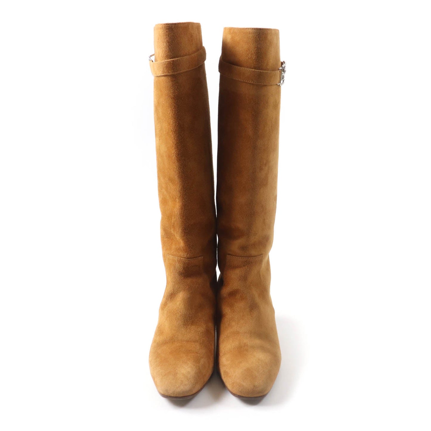 HERMES Knee-high boots Main: Suede leather light brown Versailles Women 36