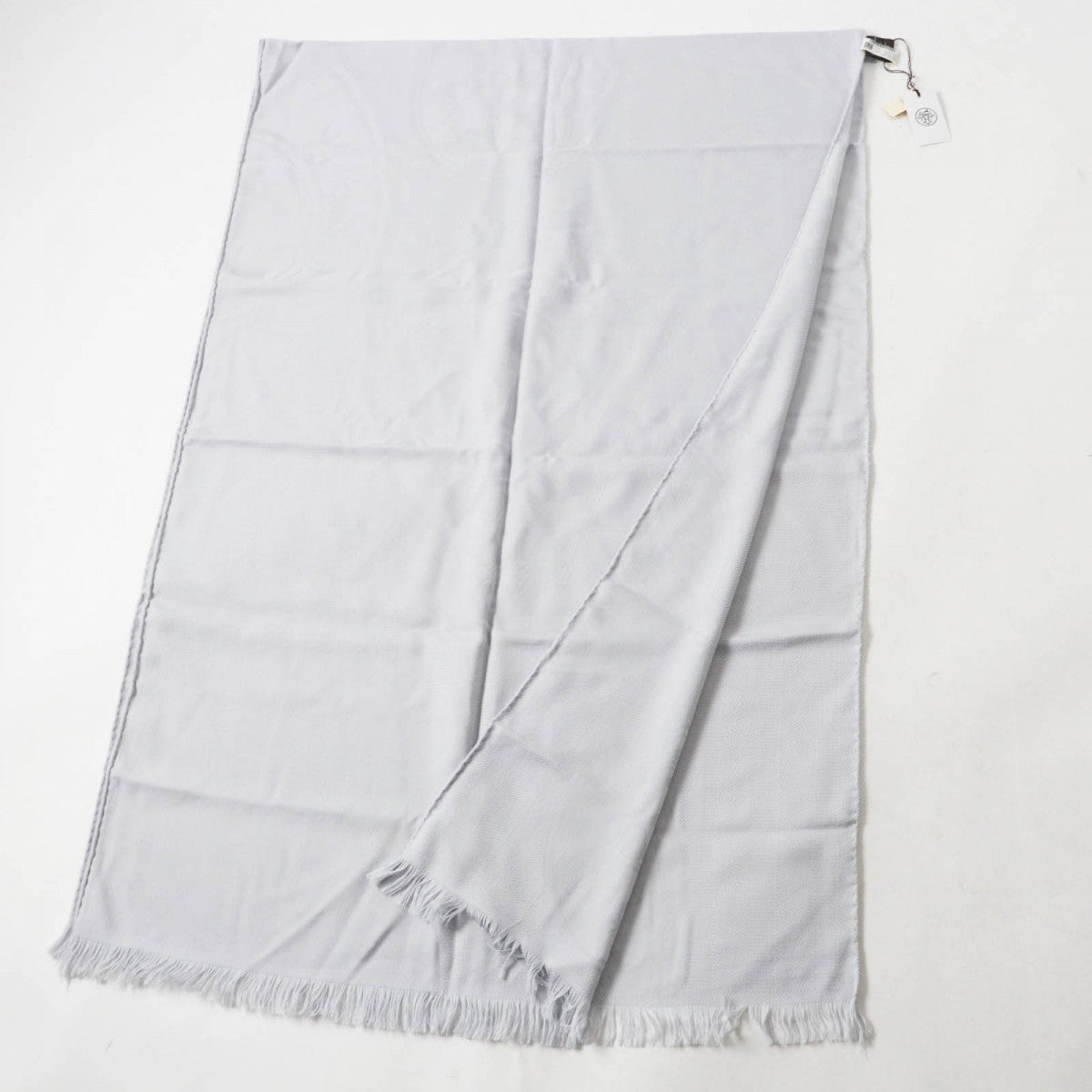 HERMES Scarf H262494S Main: 85% cashmere, Main: 15% silk Light gray New Libris Women