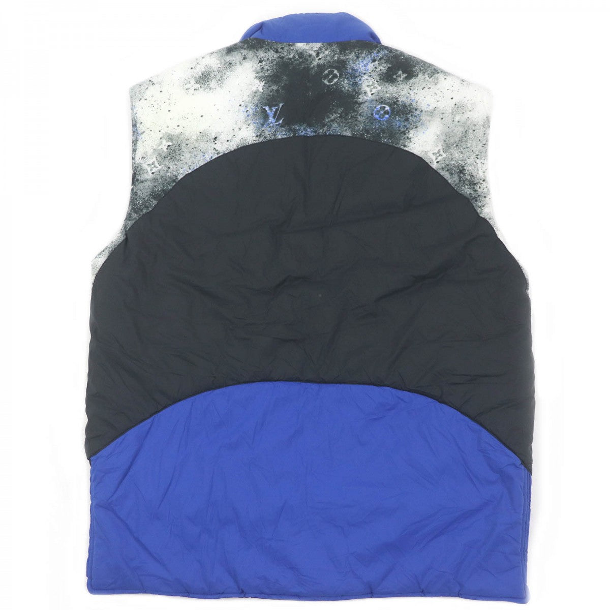 LOUIS VUITTON Vest Main: 100% nylon, Filling: 75% nylon, Filling: 25% cotton, Part: 100% nylon Black blue mens 46