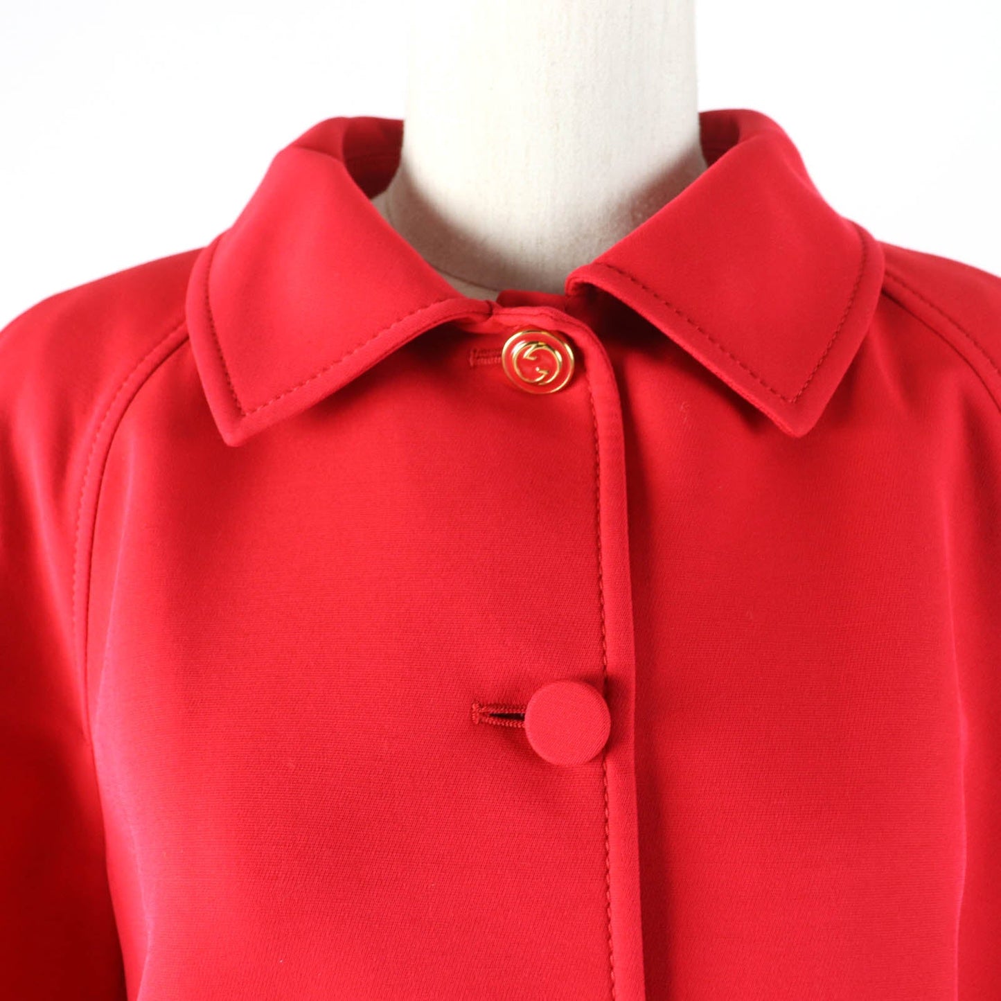 GUCCI Jacket 619359 Main: 54% silk, Main: 46% wool, Part: 100% polyester, Lining: 100% rayon Red Women 40