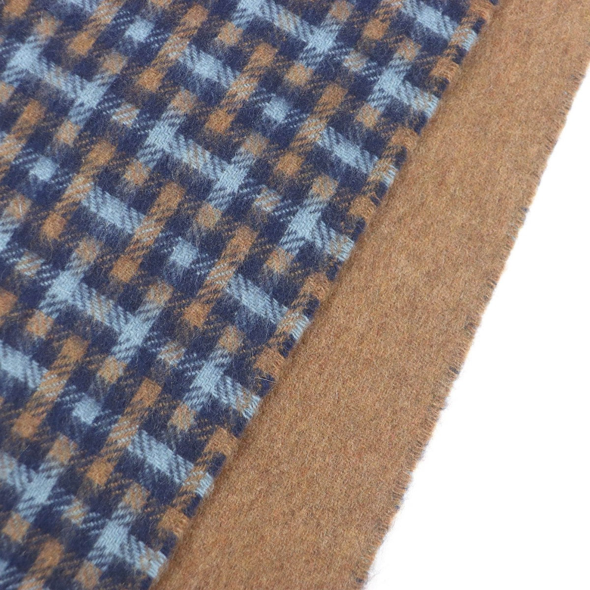 HERMES Scarf Main: 100% cashmere Blue type H ecoce rectoverso mens